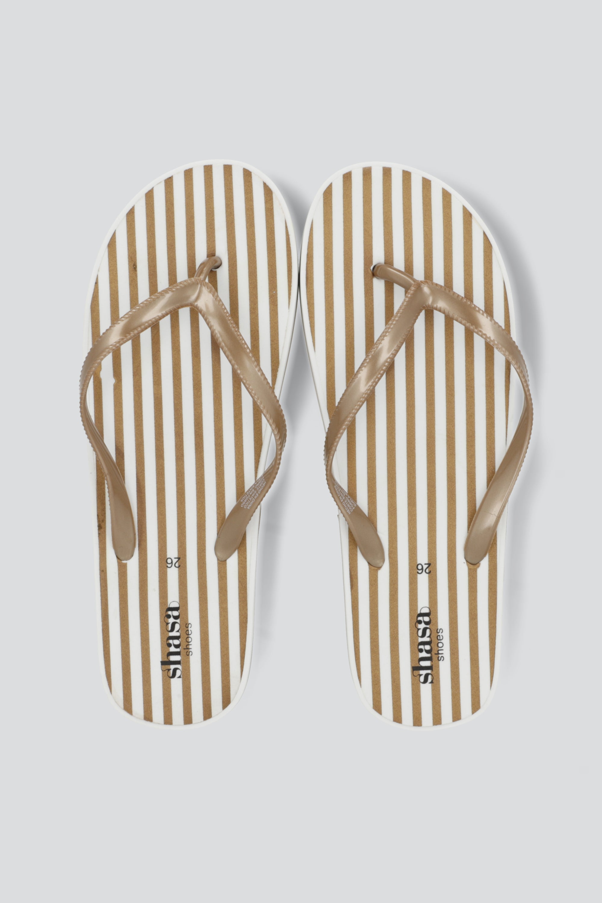 Flip flop plataforma rayas TAUPE