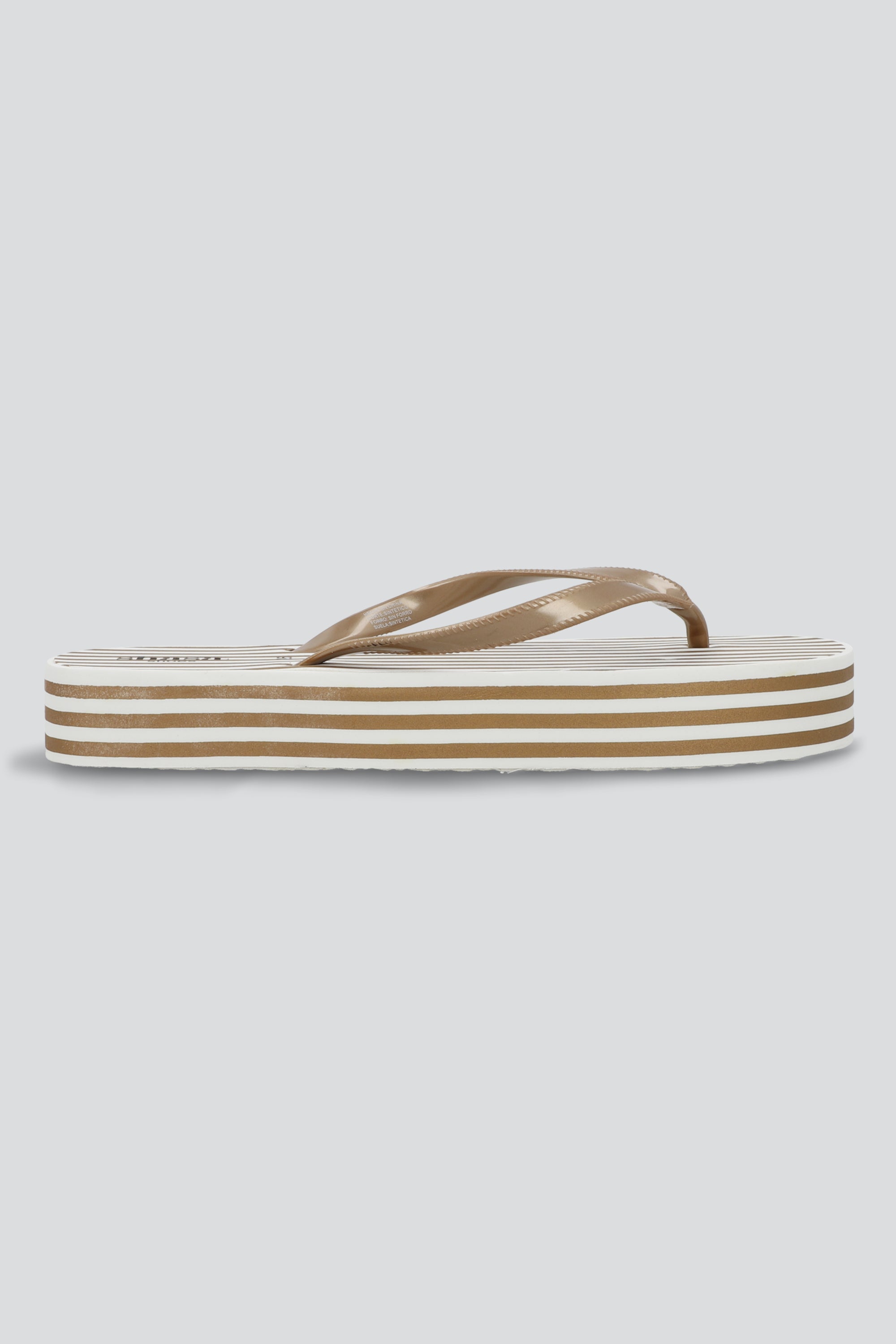 Flip flop plataforma rayas TAUPE
