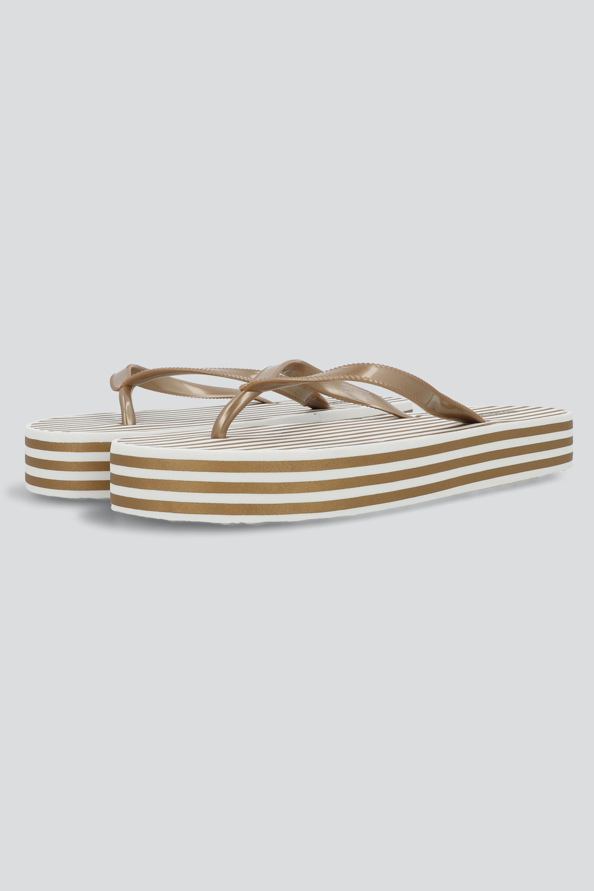 Flip flop plataforma rayas TAUPE