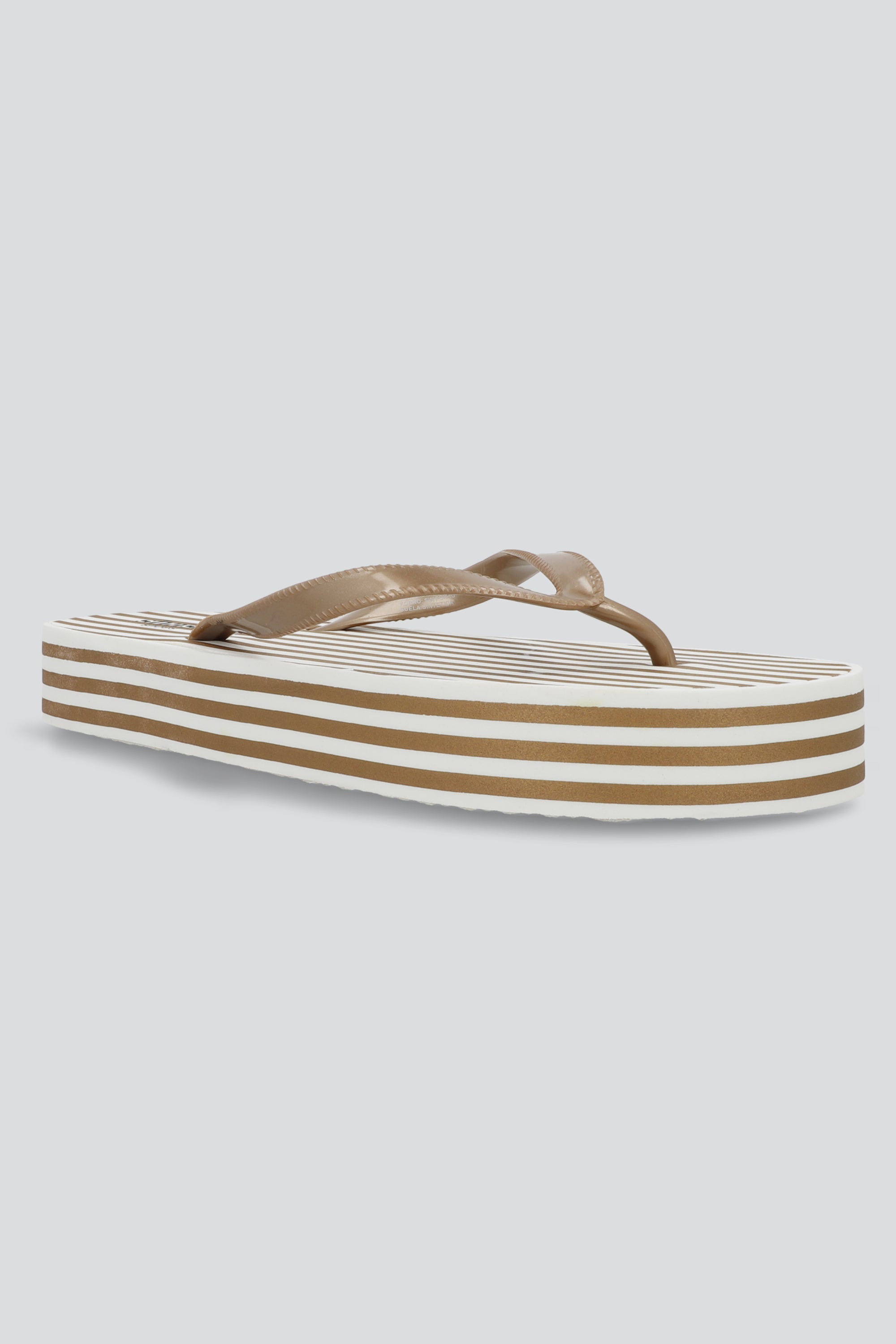 Flip flop plataforma rayas TAUPE