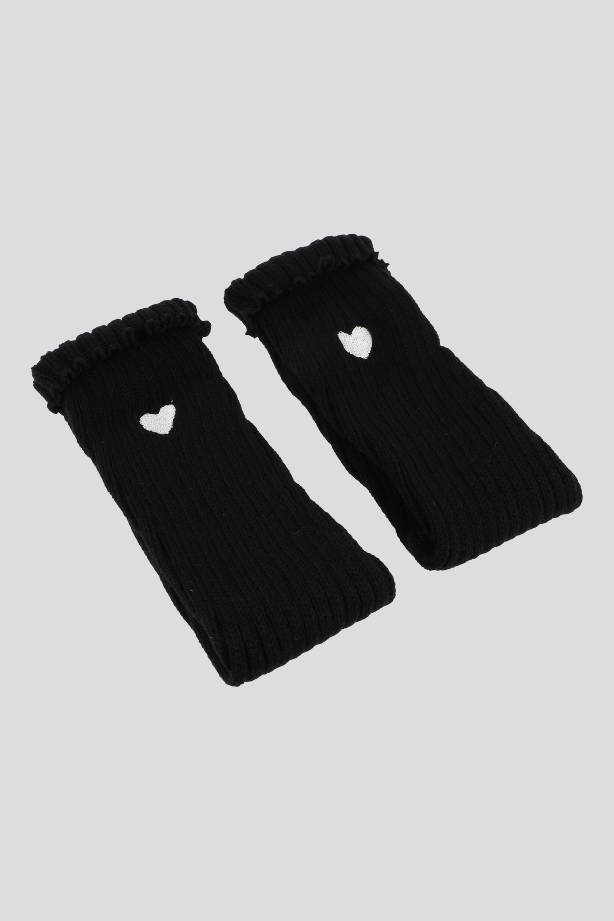 Calentador corazoncito bordado NEGRO