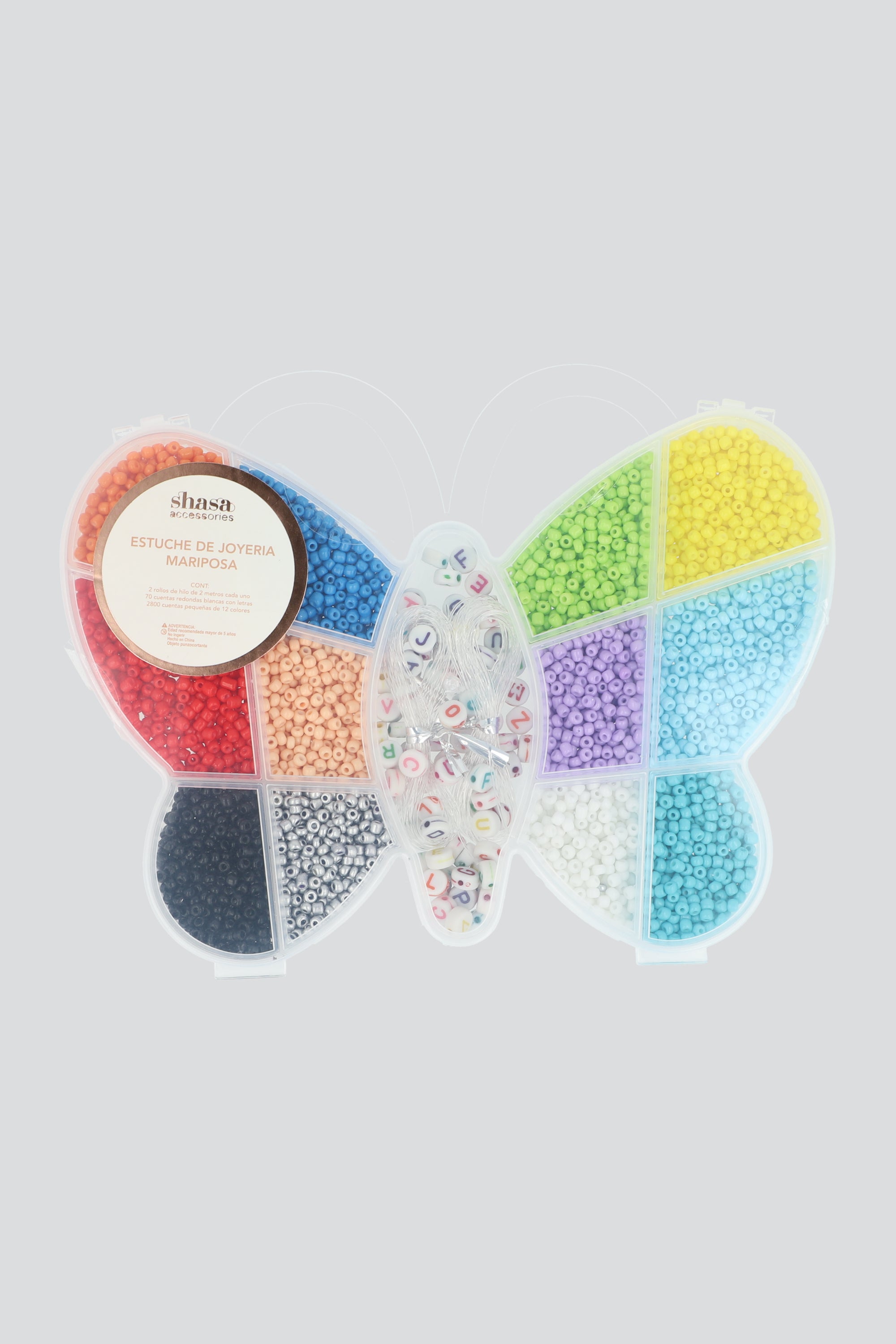 Set cuentas mariposa MULTICOLOR