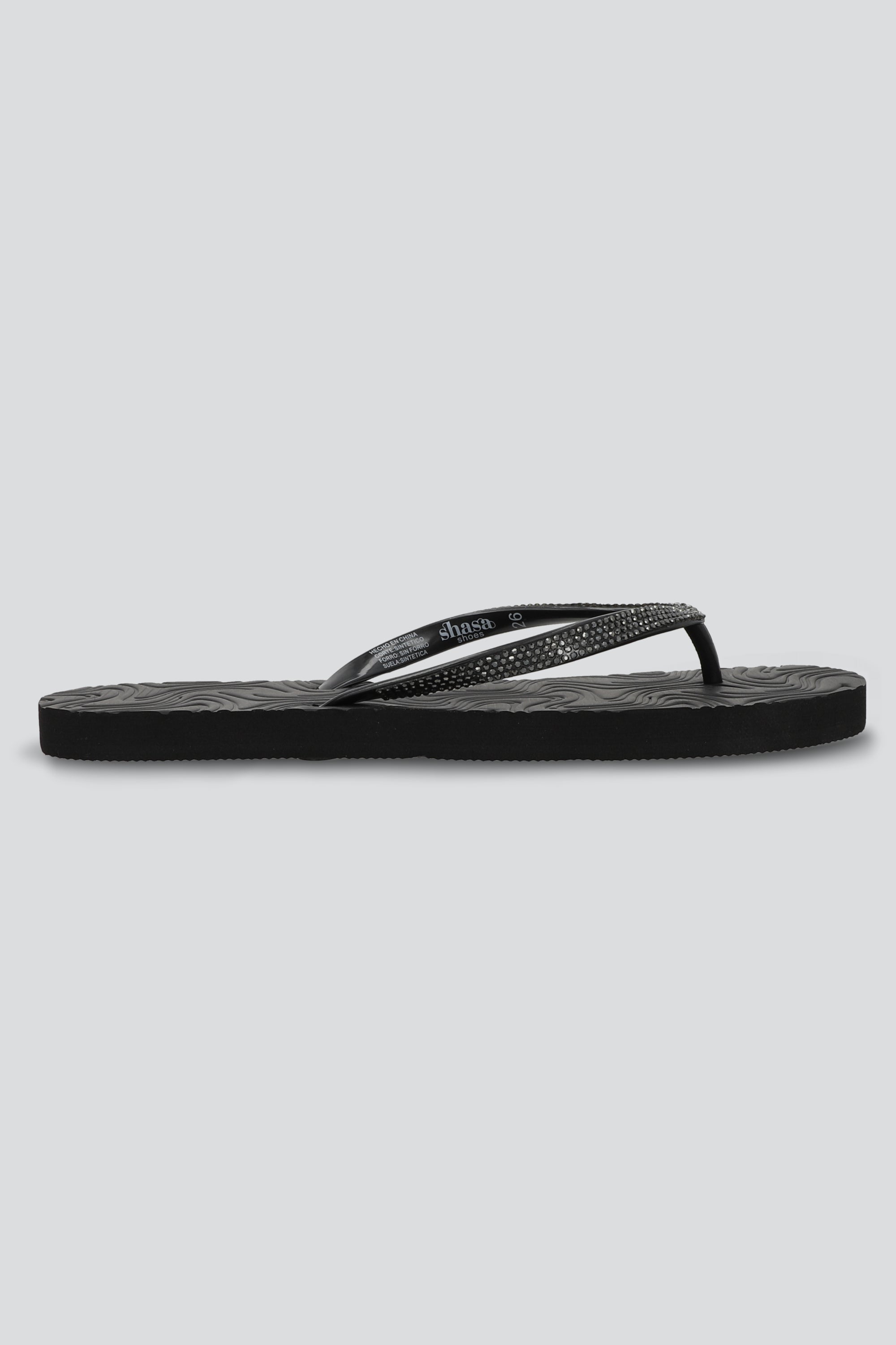 Flip flop textura swirl chinela glitter NEGRO