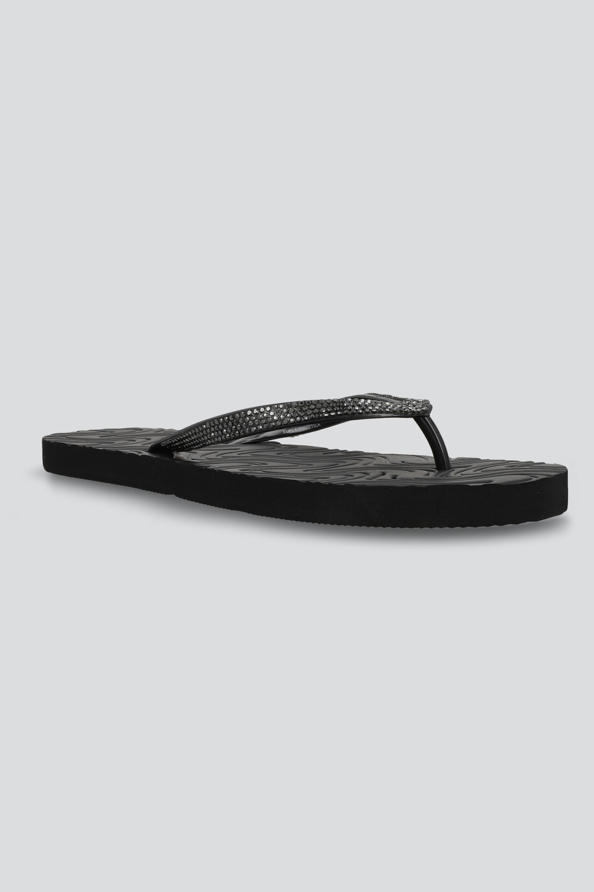 Flip flop textura swirl chinela glitter NEGRO
