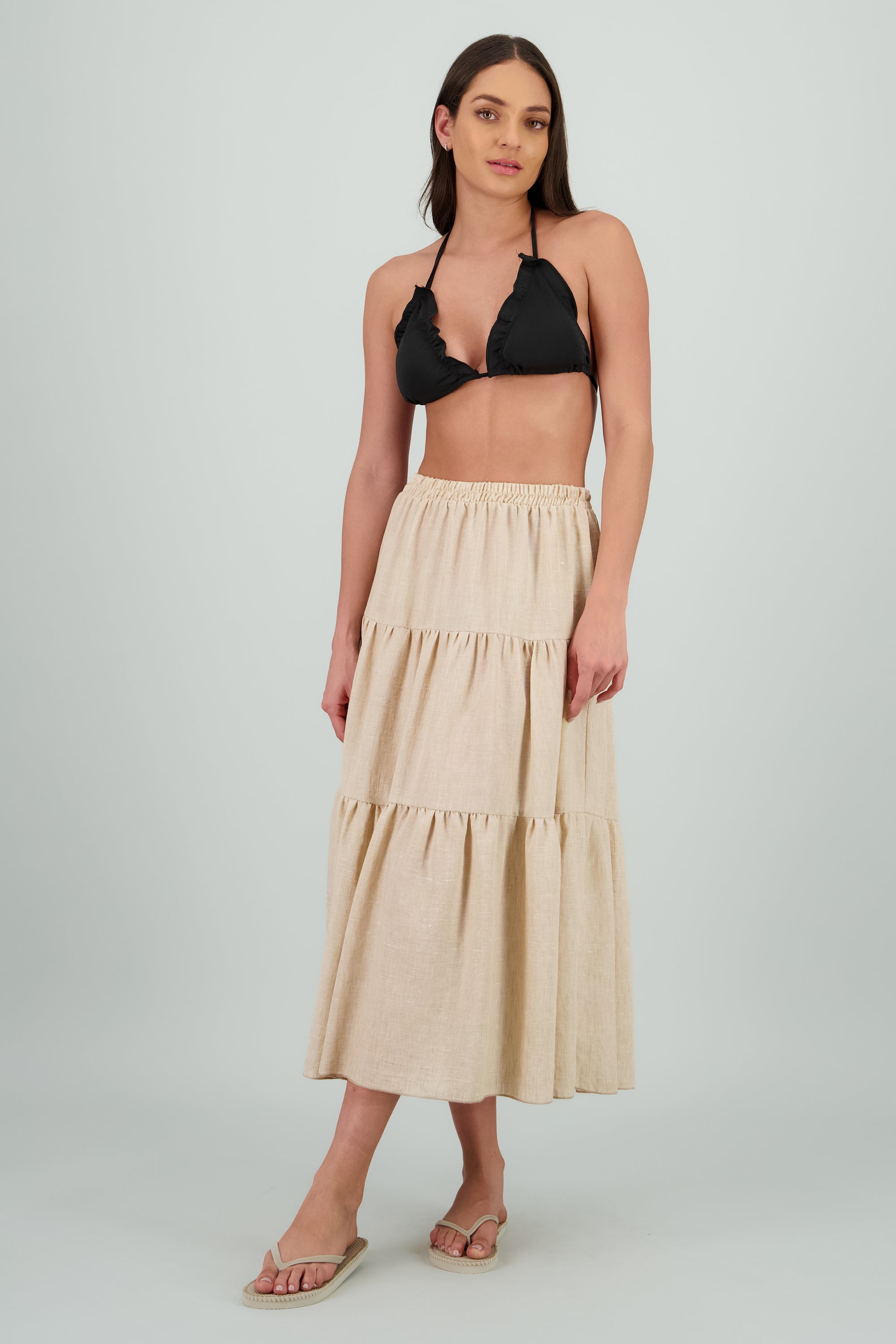Flip flop borde tejido TAUPE