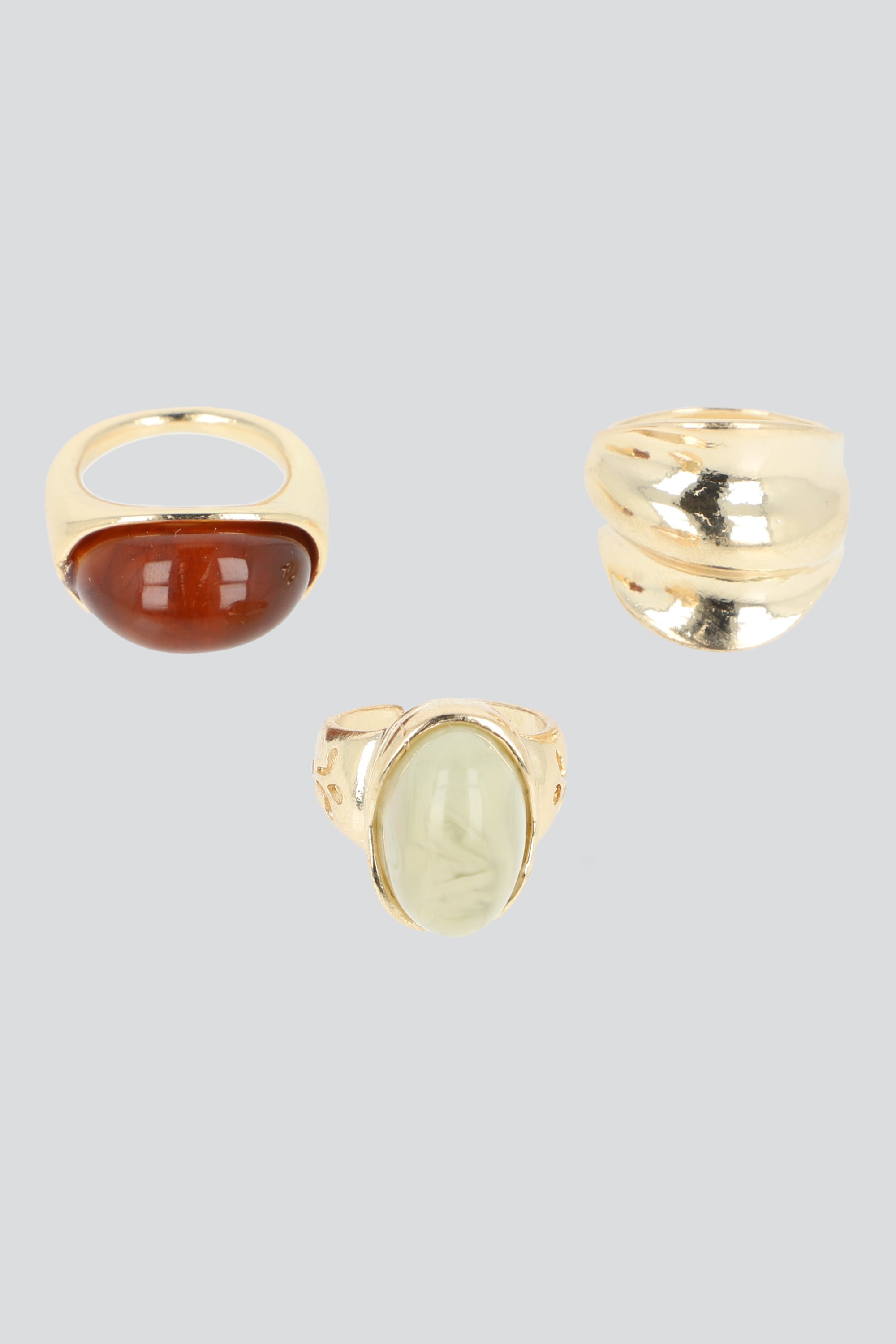 3 P ANILLOS PIEDRAS ORO