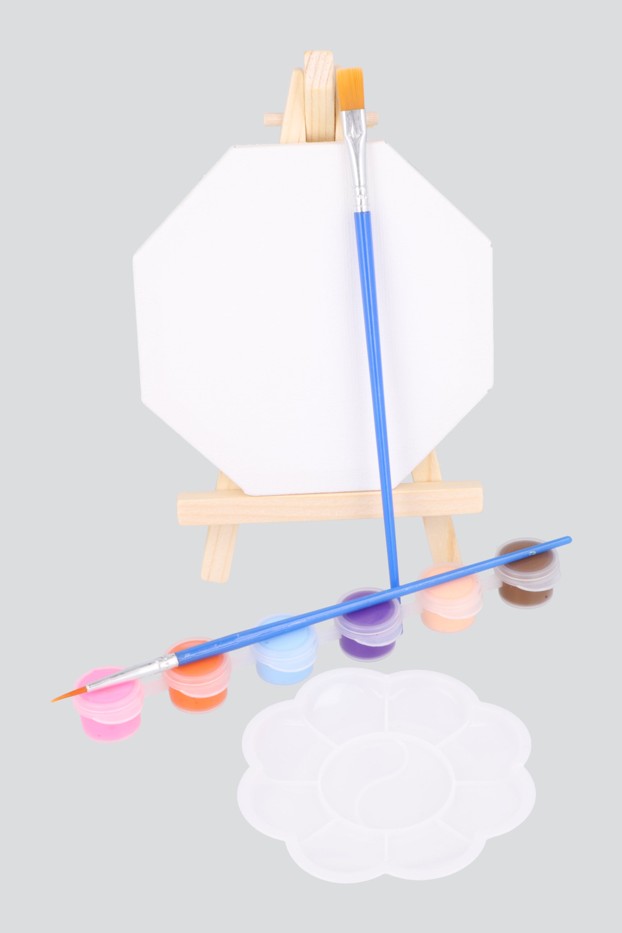 Set diy caballete lienzo hexagonal MULTICOLOR PASTEL