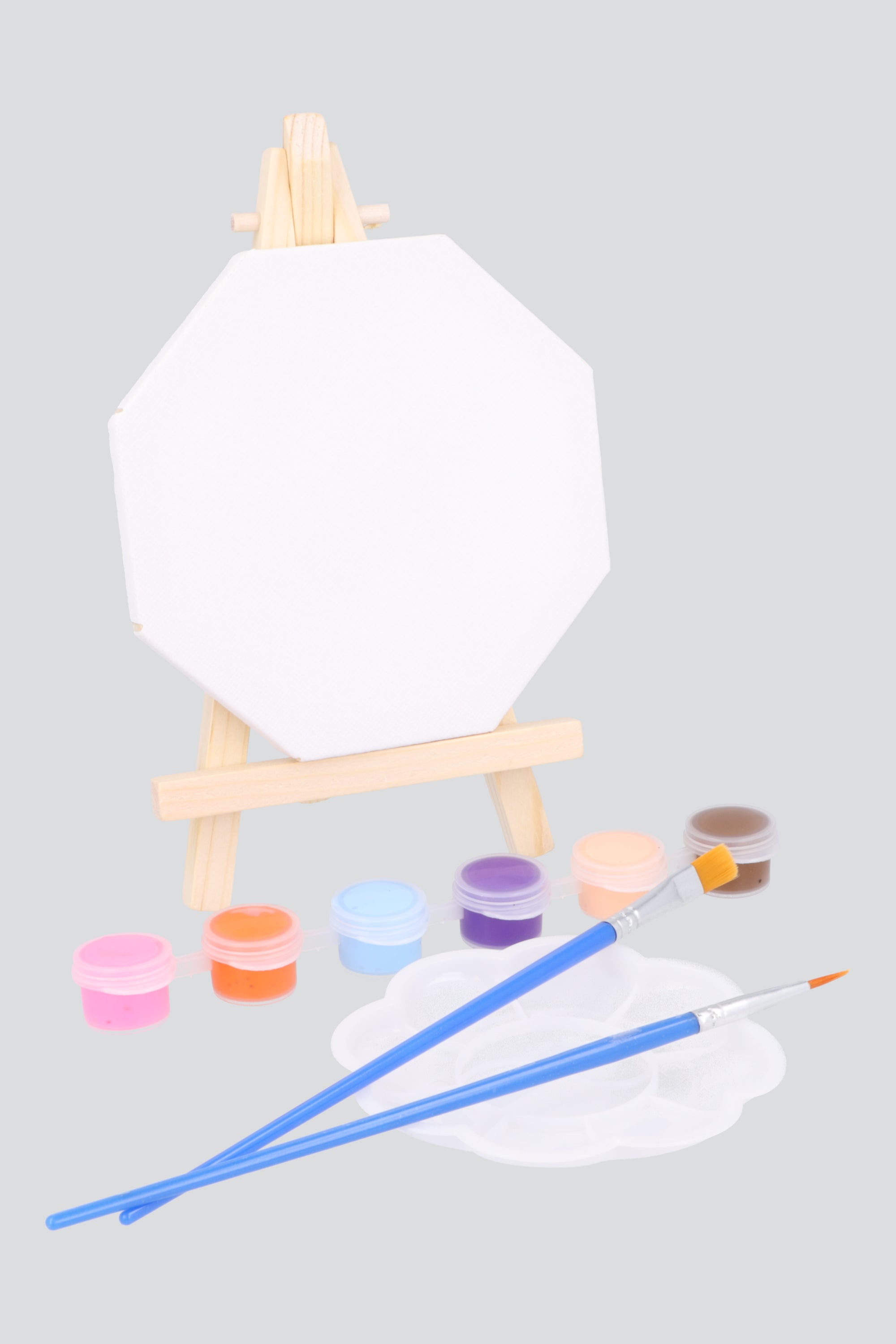 Set diy caballete lienzo hexagonal MULTICOLOR PASTEL