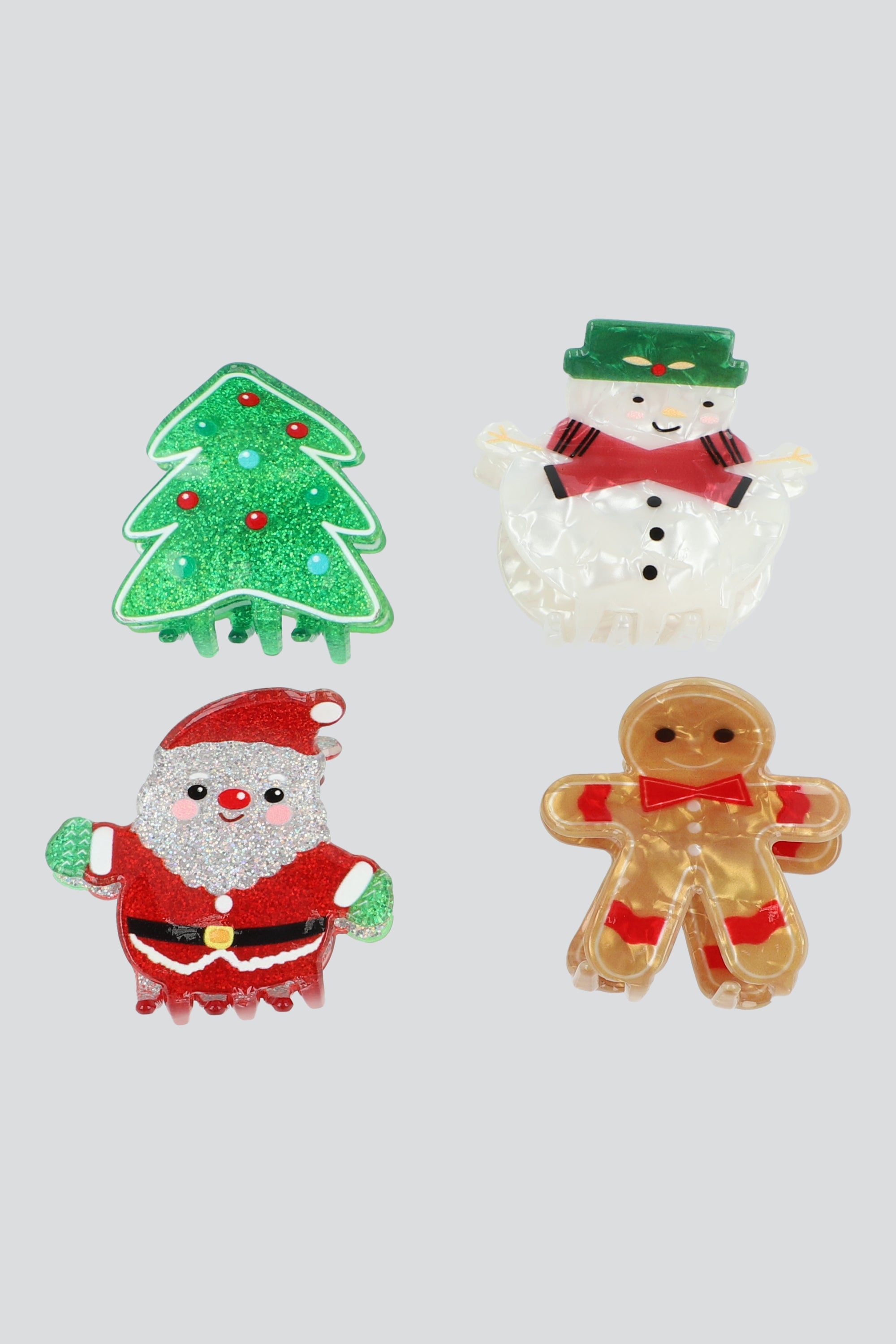 SET 4 PINZAS NAVIDEÑAS MULTICOLOR