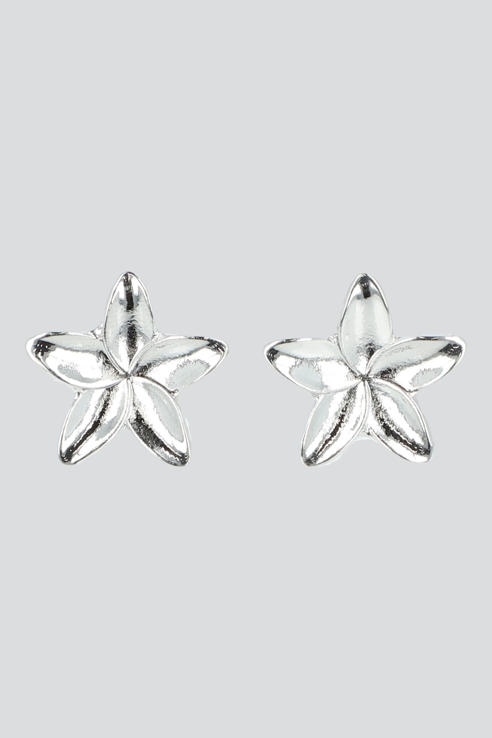 Aretes flor metal PLATA