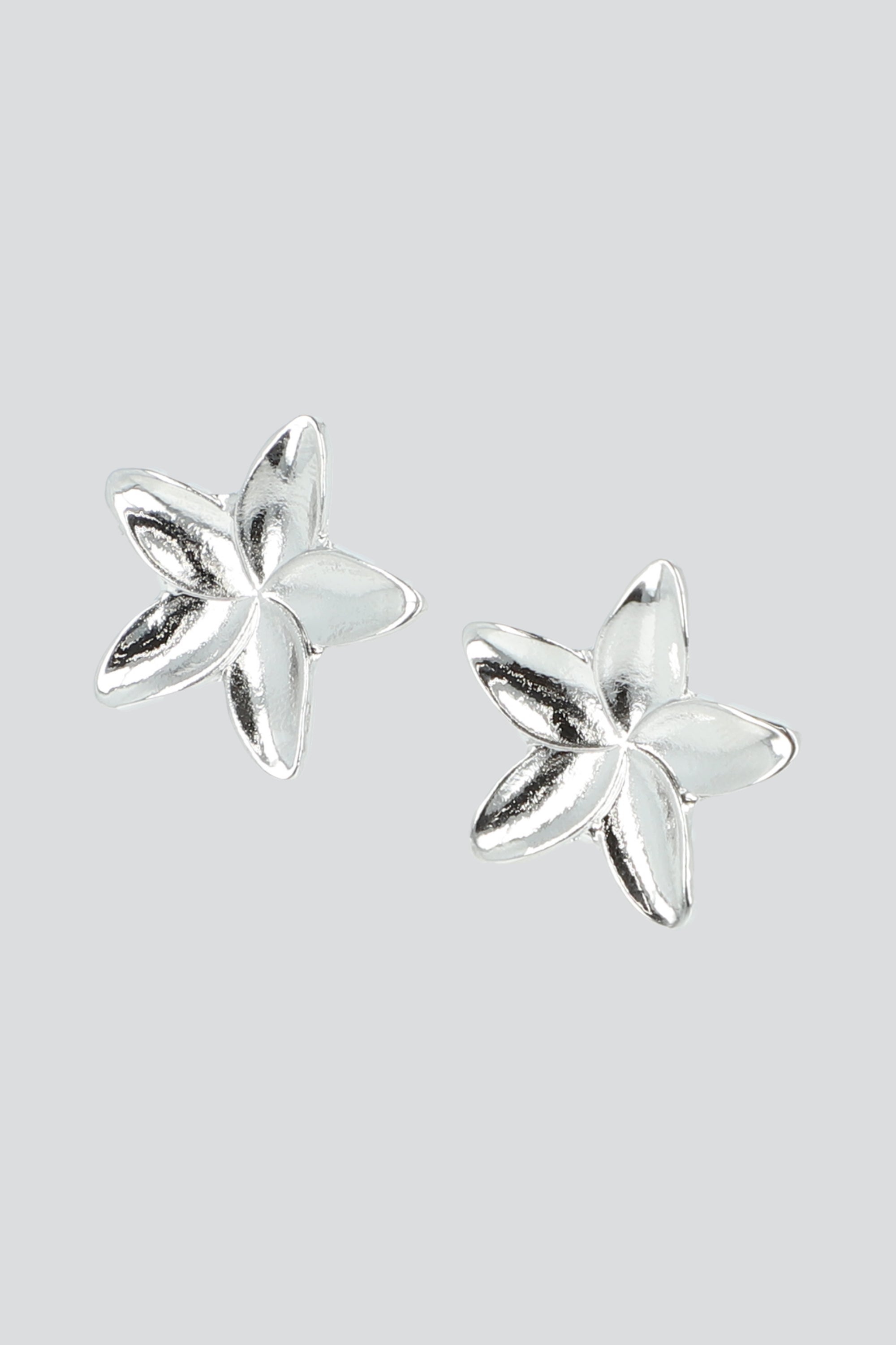 Aretes flor metal PLATA