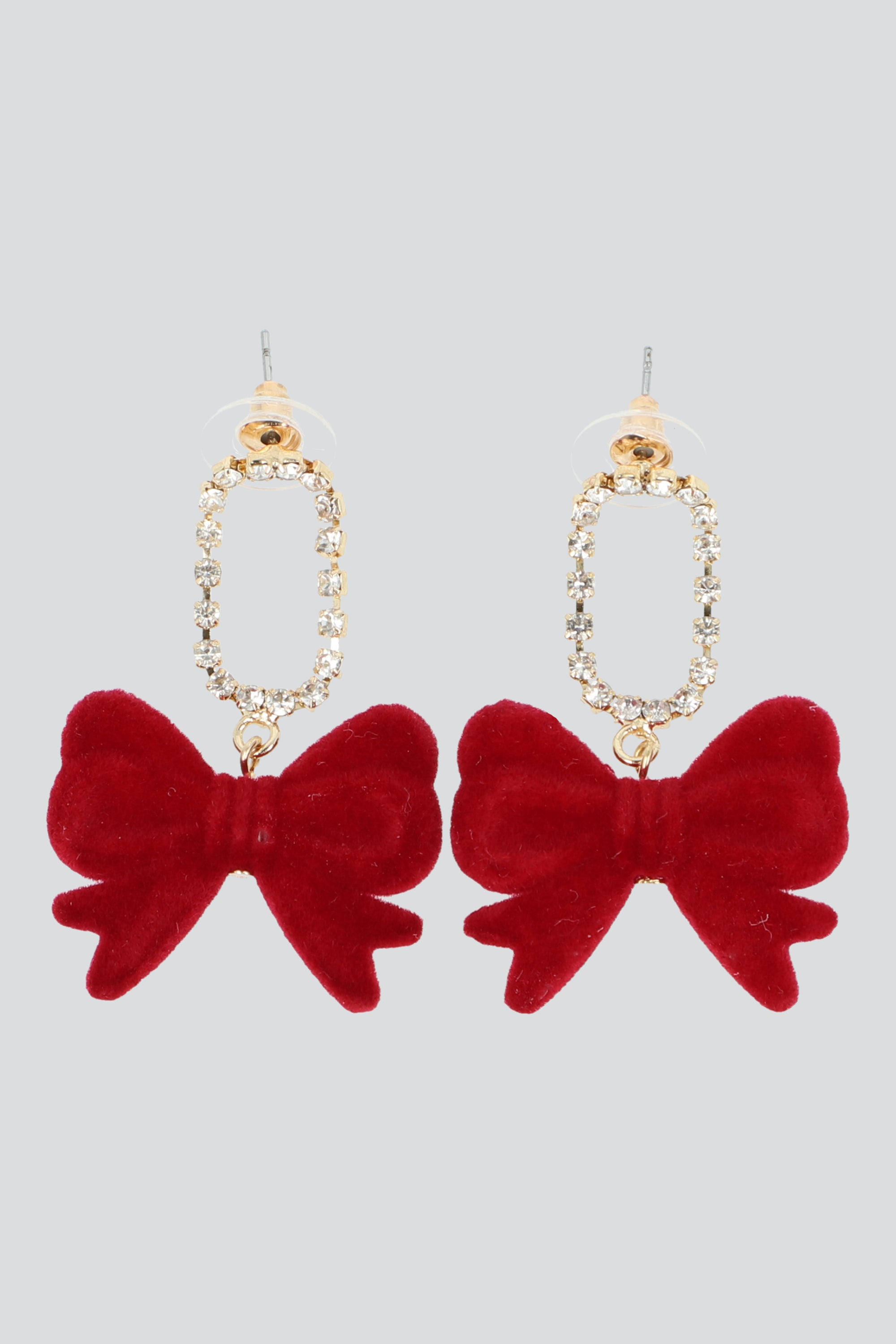 ARETES MOÑO VELVET NAVIDEÑO ROJO