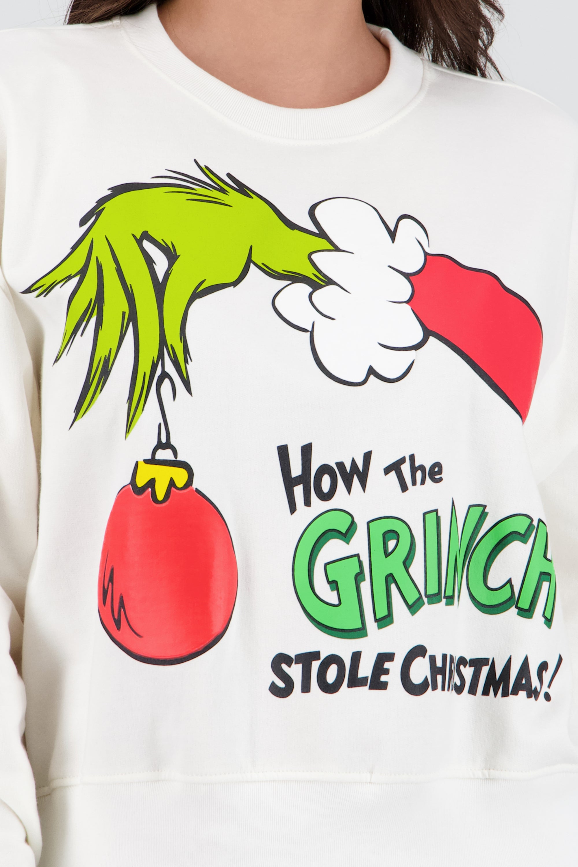 Sudadera grinch mano esfera HUESO