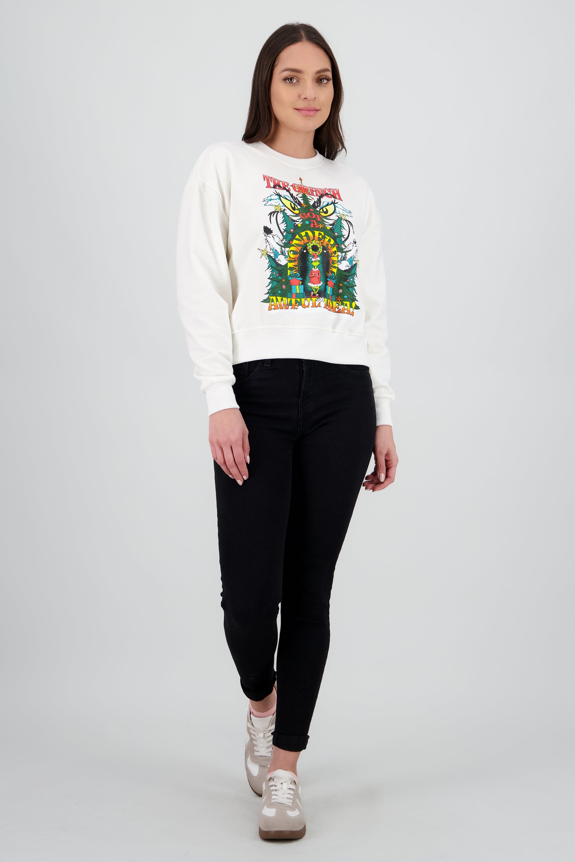 Sudadera grinch chimenea BLANCO