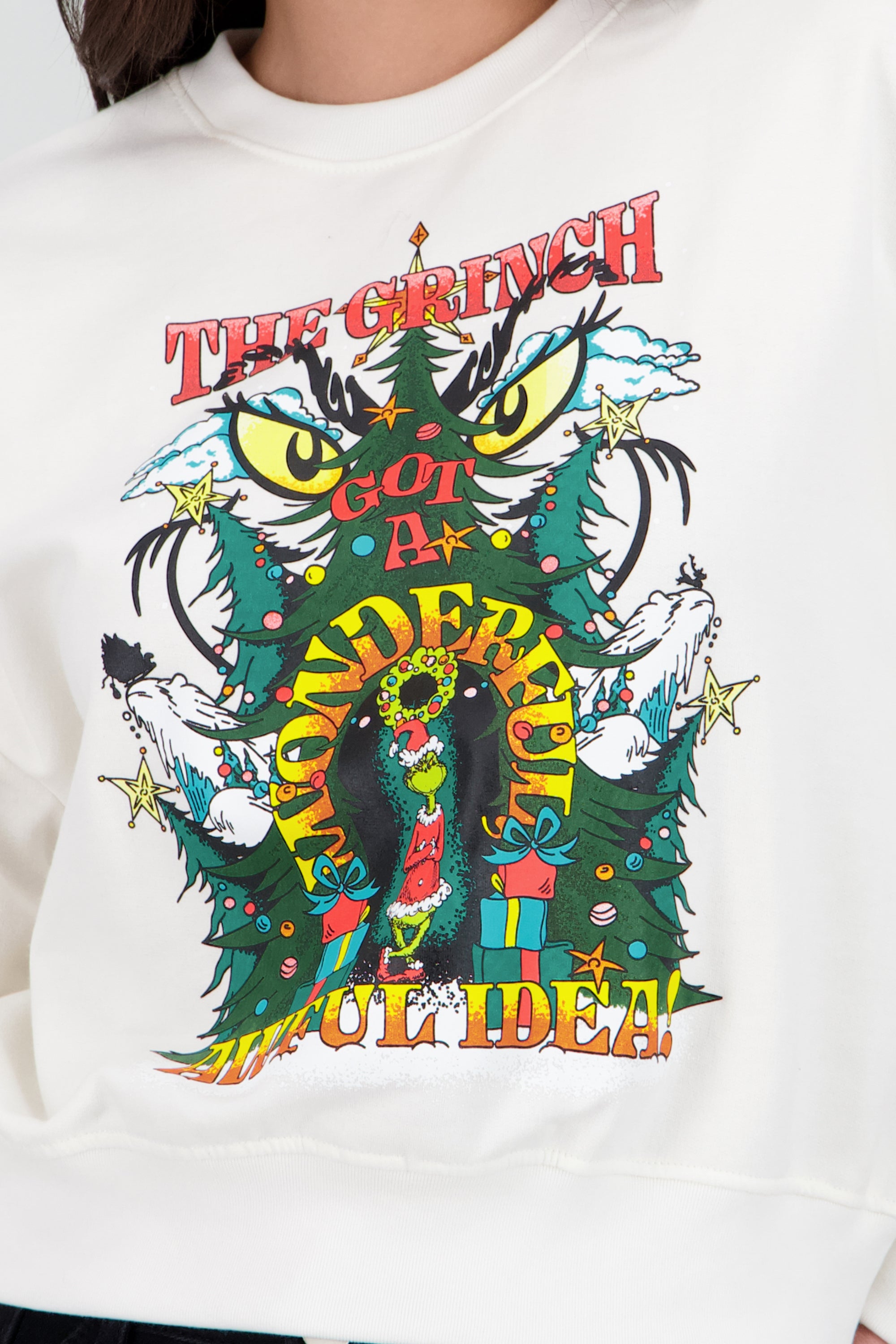 Sudadera grinch chimenea BLANCO