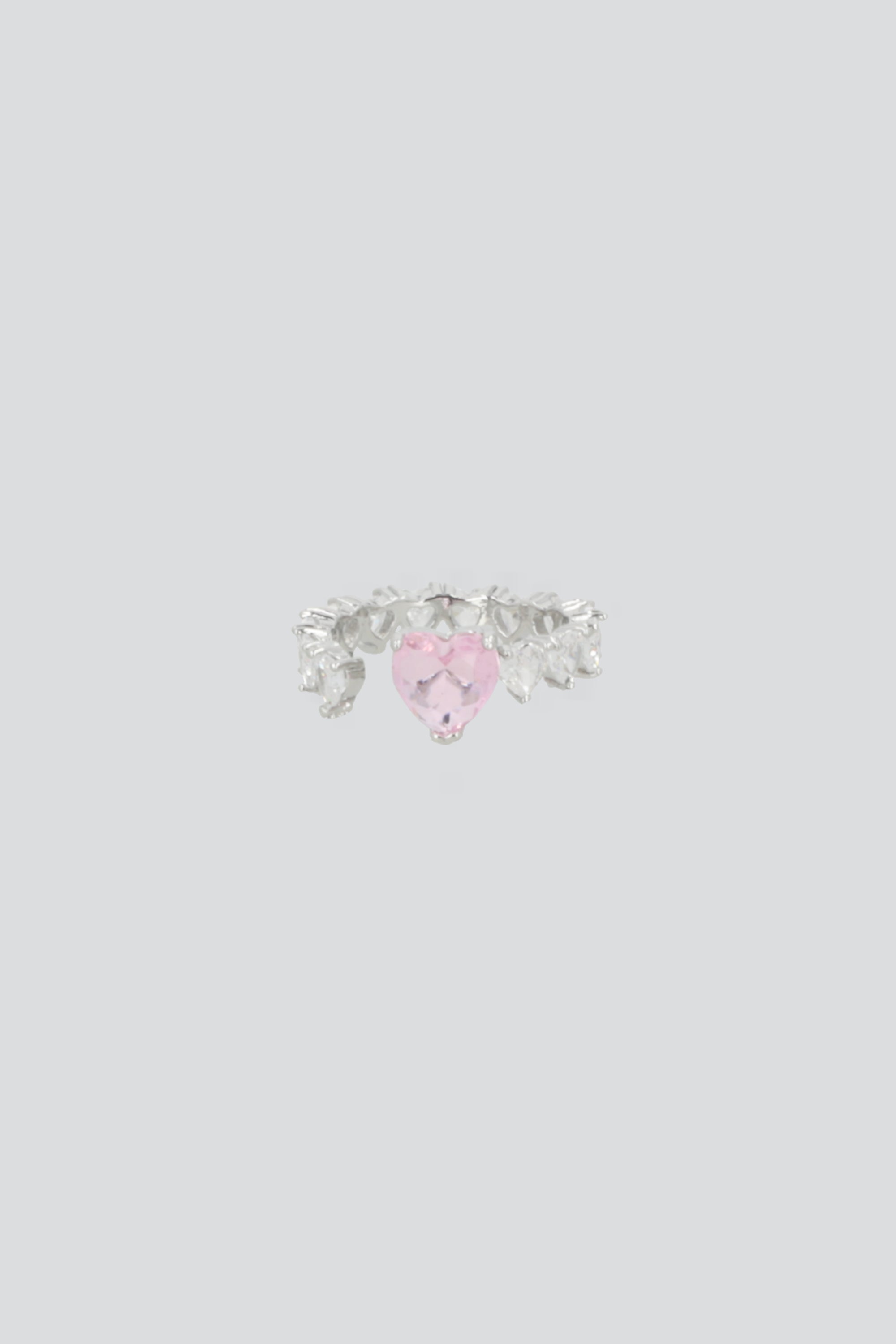 Anillo corazon cristal PLATA