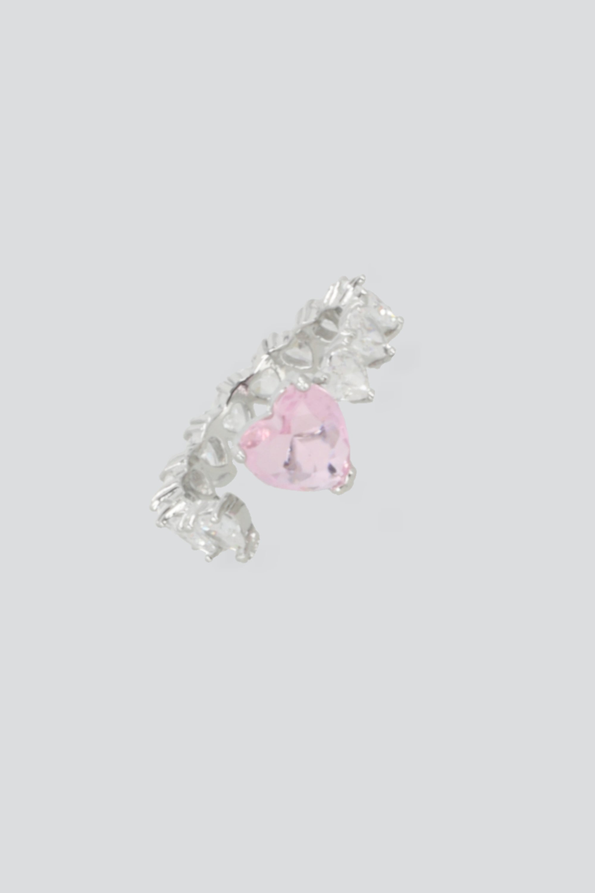 Anillo corazon cristal PLATA