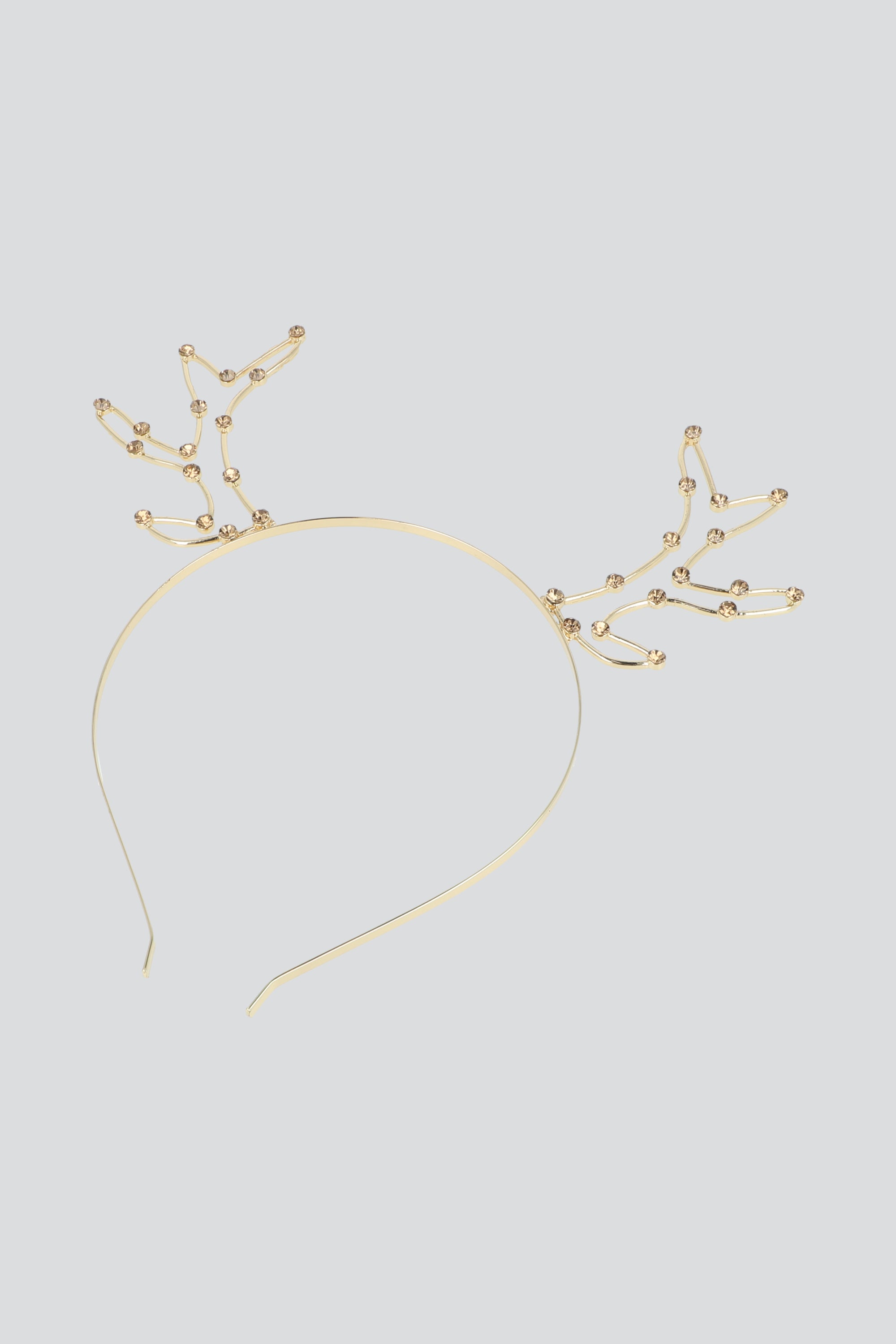 DIADEMA CUERNOS METAL ESFERAS ORO