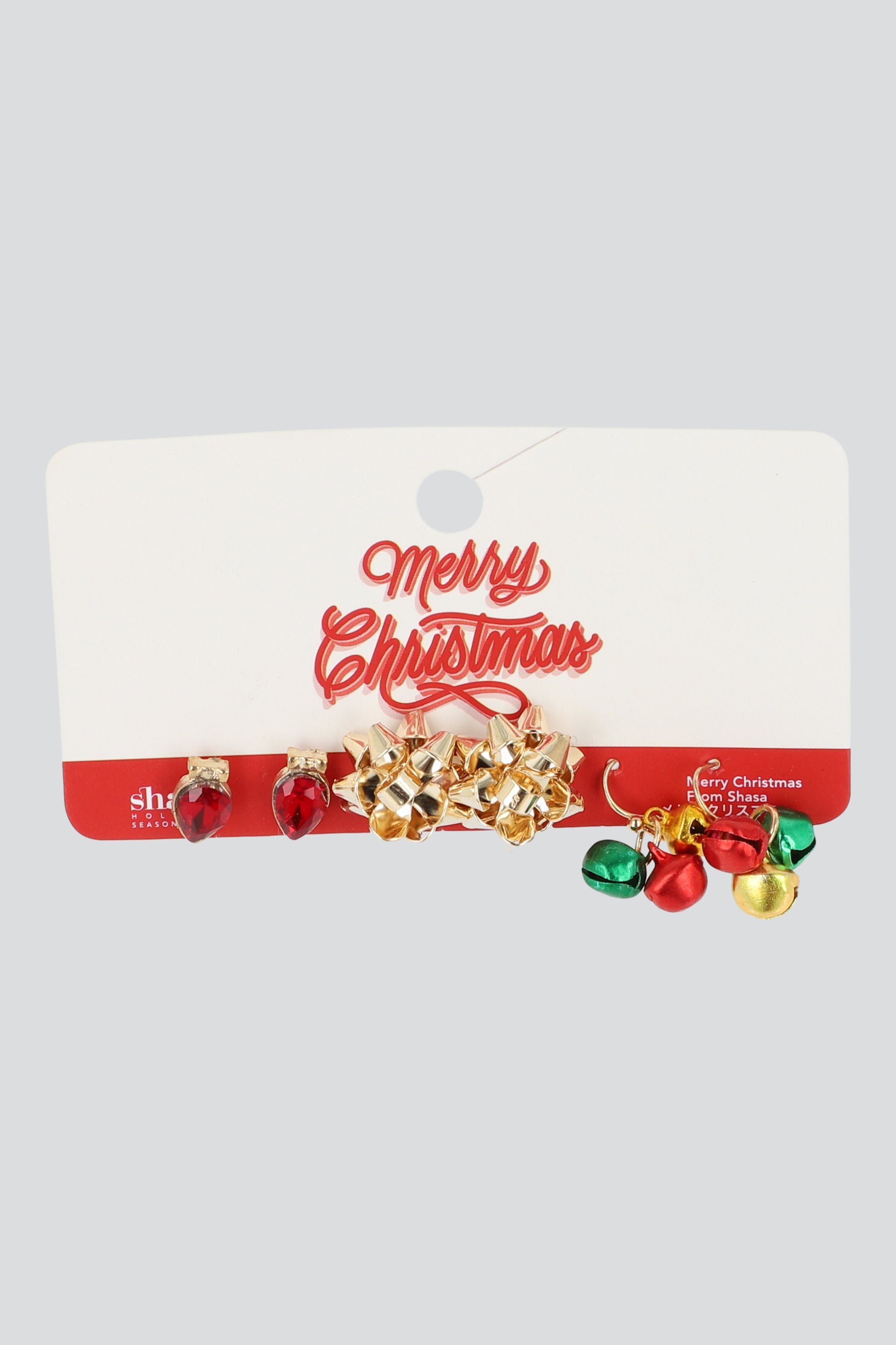 3 PR ARETES FOCO NAVIDEÑO ORO