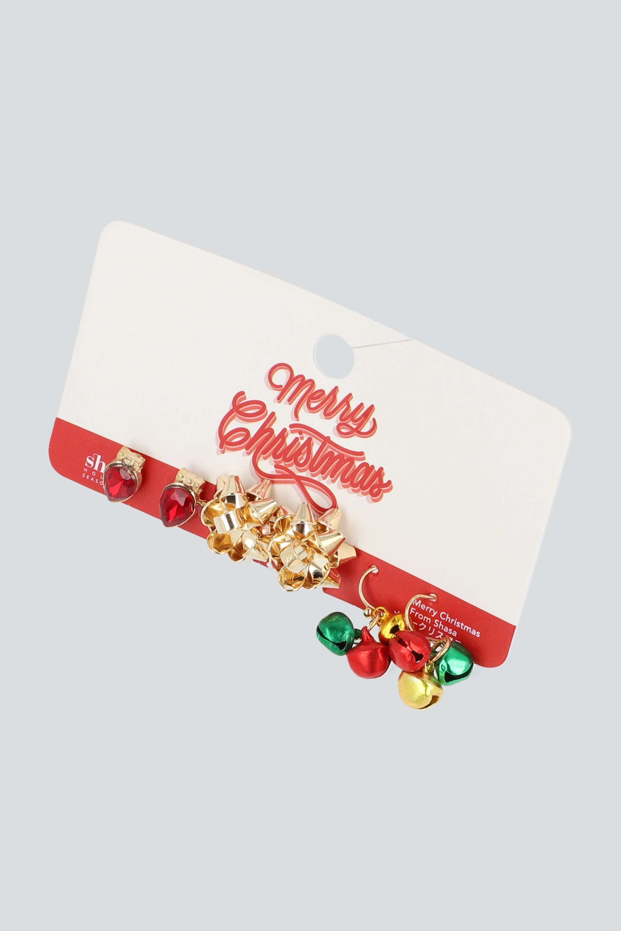 3 PR ARETES FOCO NAVIDEÑO ORO