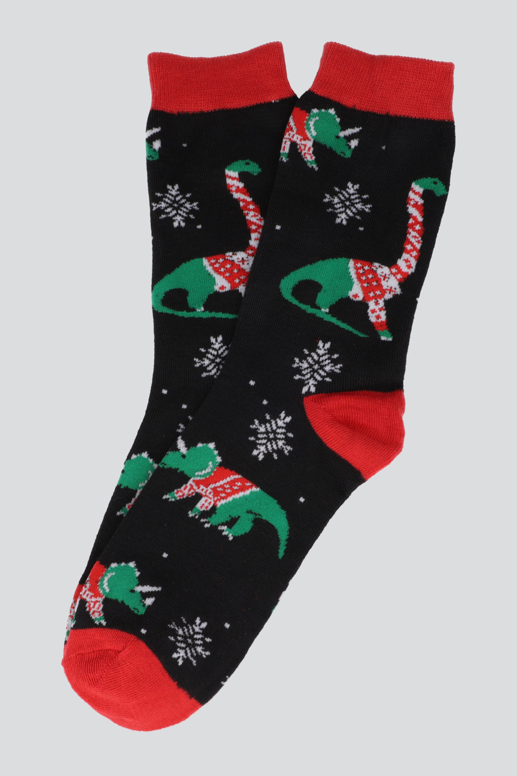 Calcetin dino navideño NEGRO