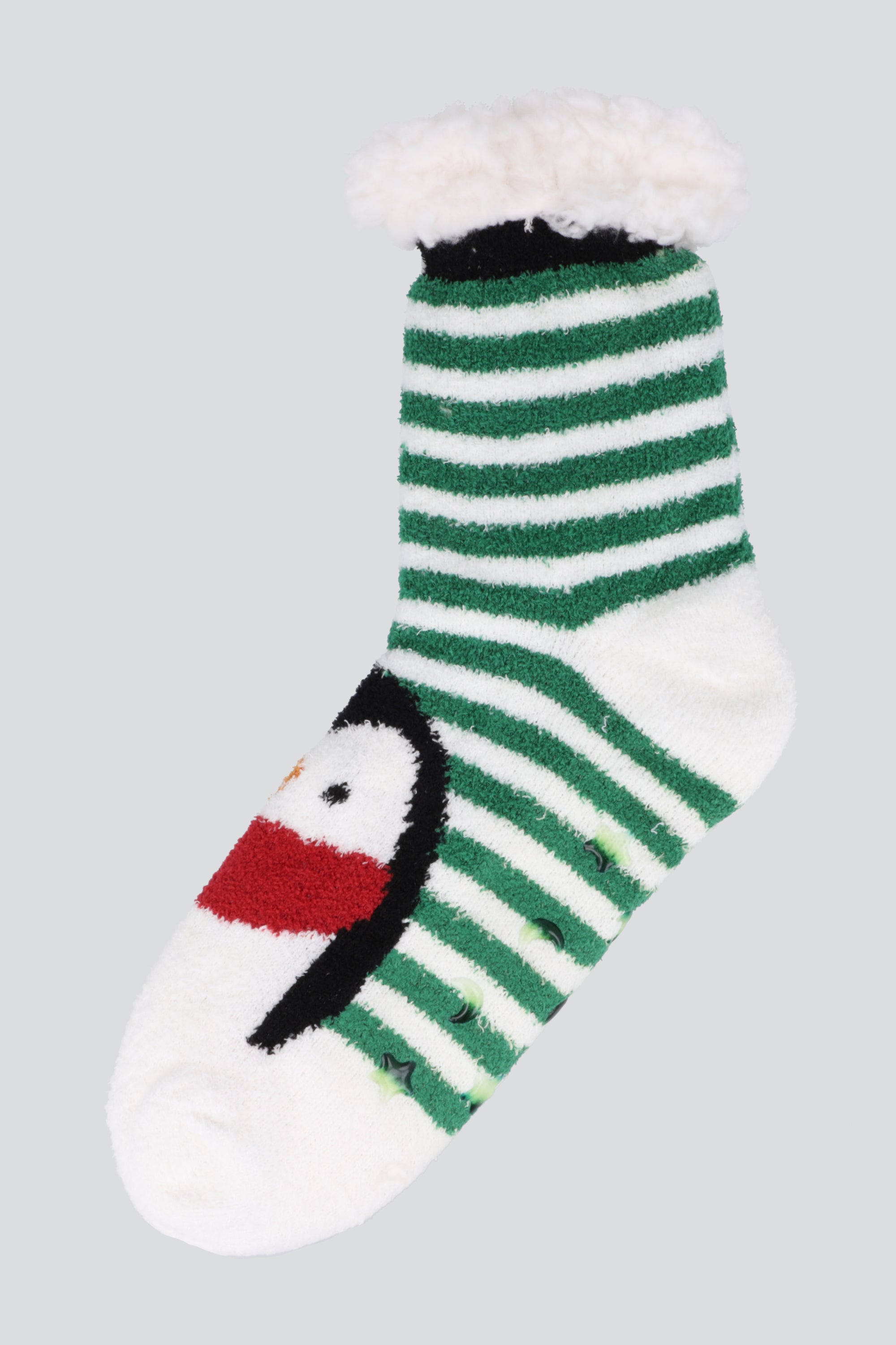 Calcetines de invierno  rayas personaje VERDE