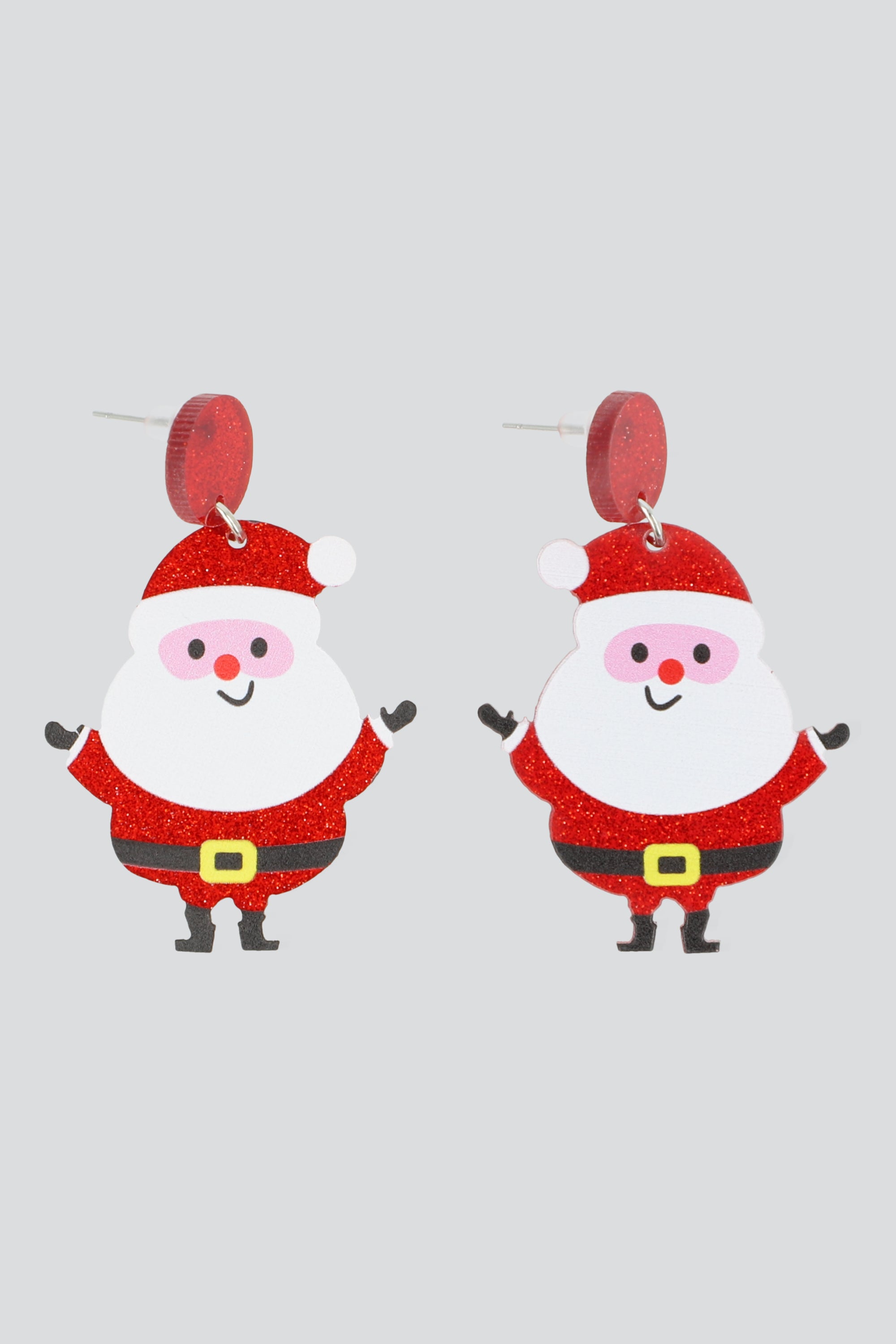 ARETES FIGURA NAVIDEÑA PLASTICA ROJO