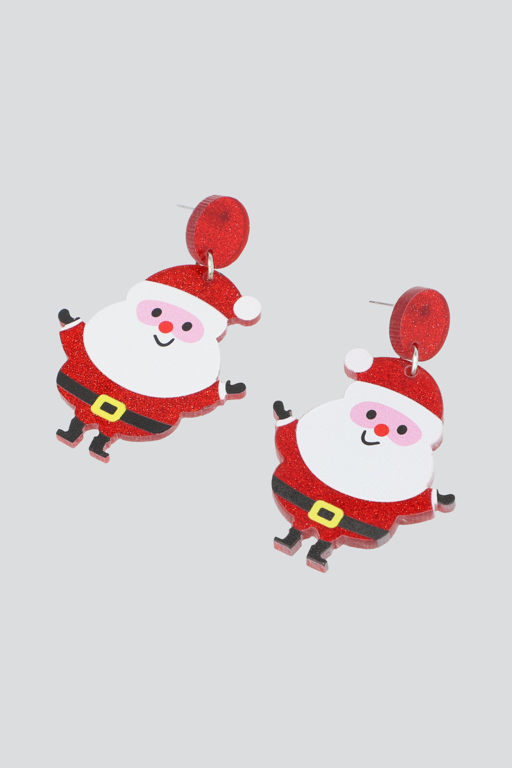 ARETES FIGURA NAVIDEÑA PLASTICA ROJO