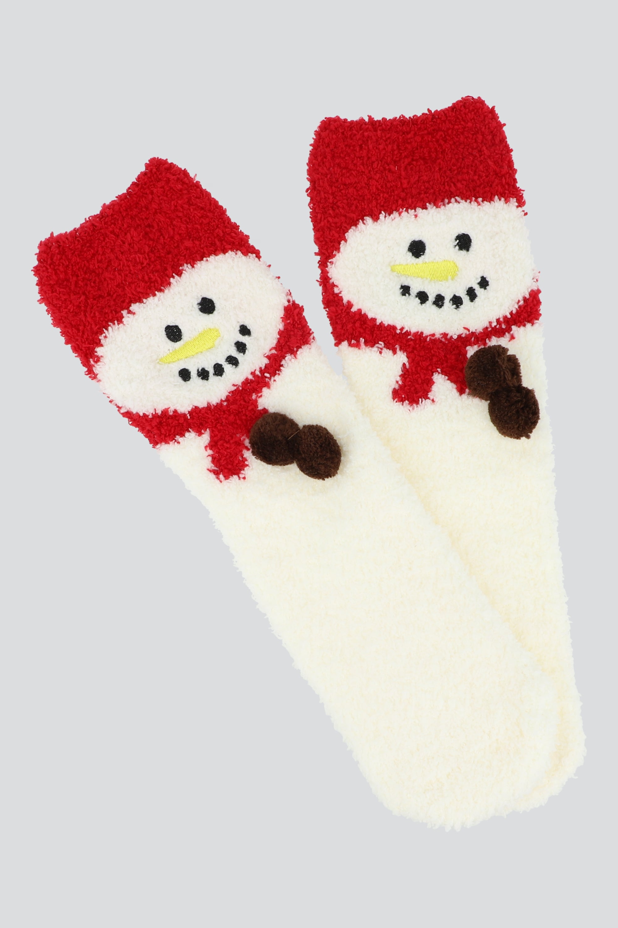 Calcetin peluche 3D personaje pompon BLANCO