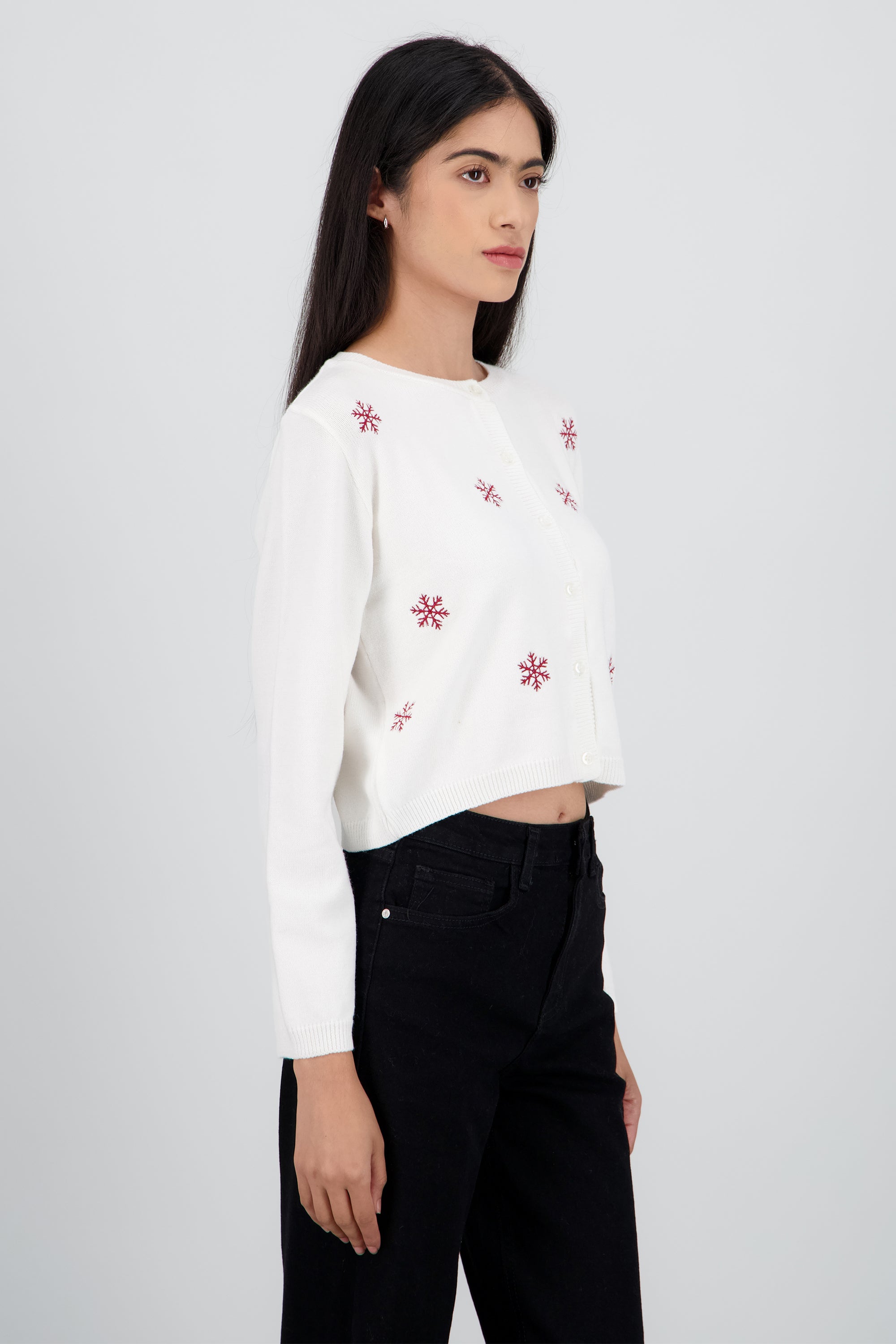 Cardigan navideño copos BLANCO