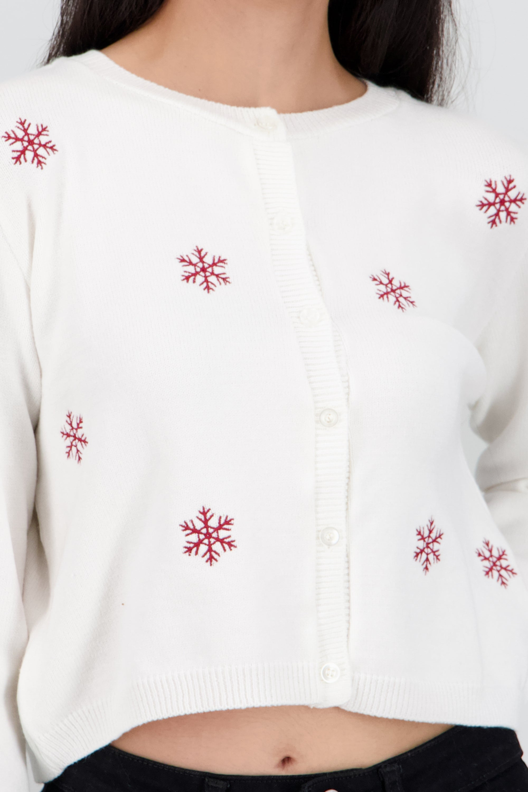 Cardigan navideño copos BLANCO