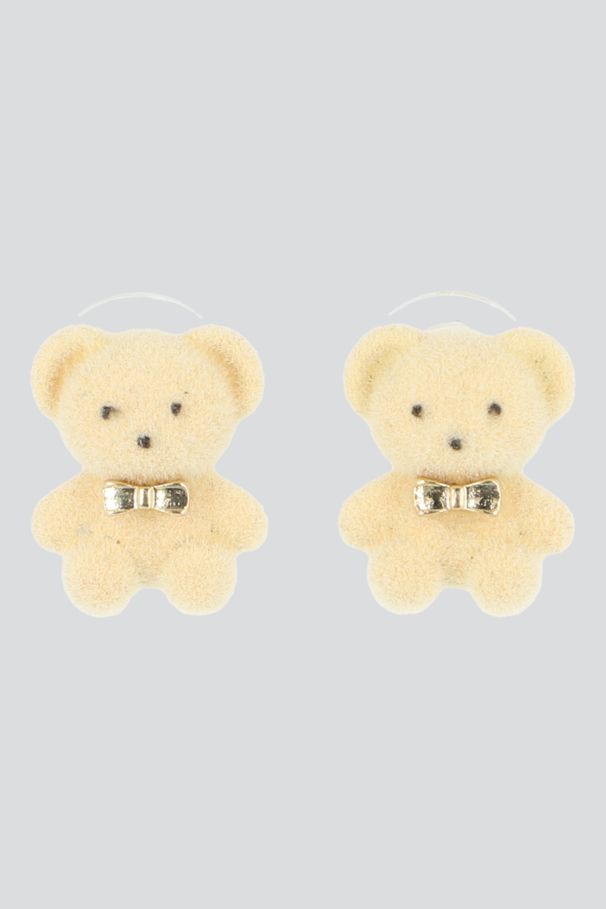 ARETES OSITO MOÑO VELVET BEIGE