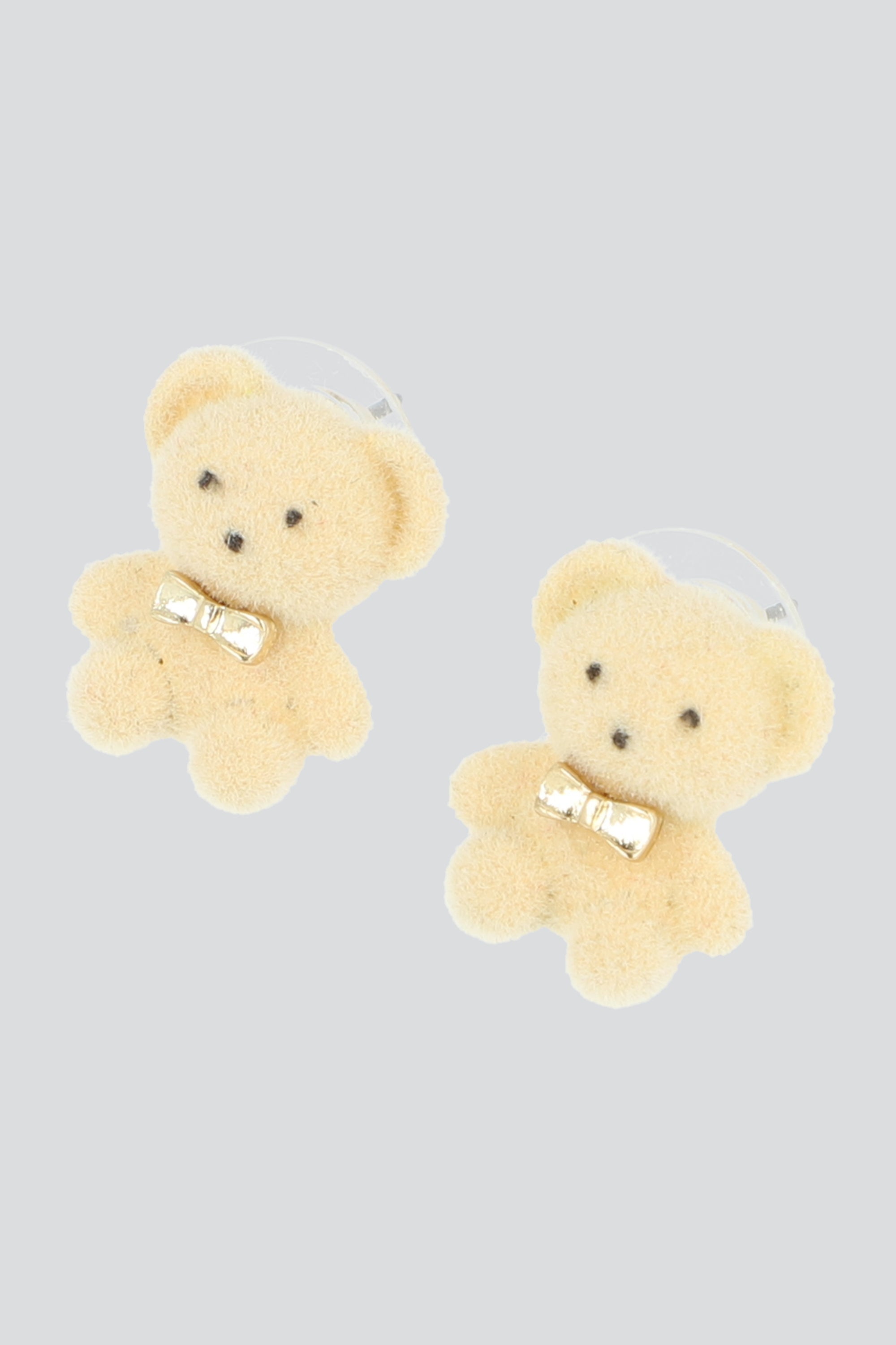ARETES OSITO MOÑO VELVET BEIGE
