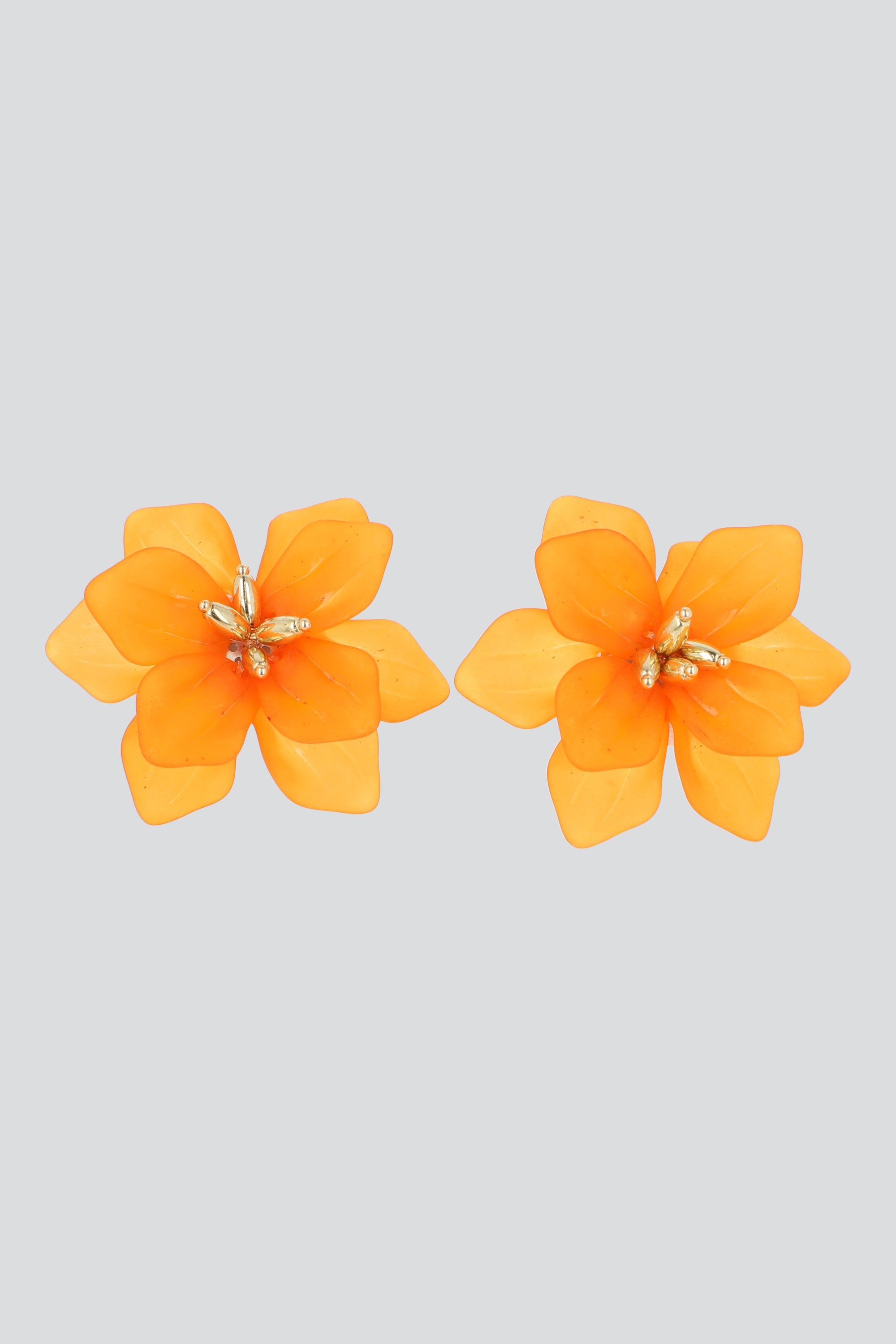 Aretes flor acrilico color NARANJA