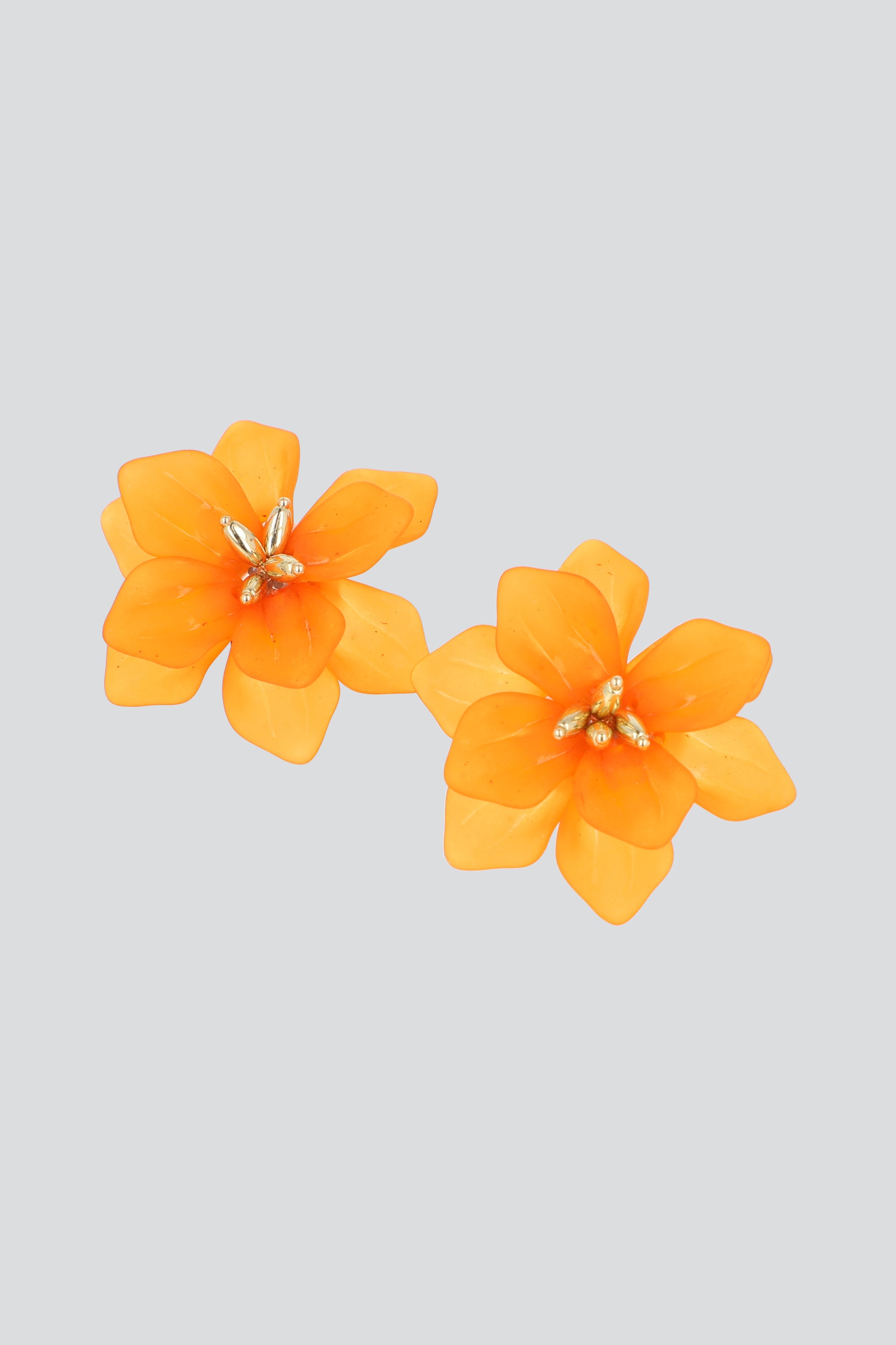 Aretes flor acrilico color NARANJA