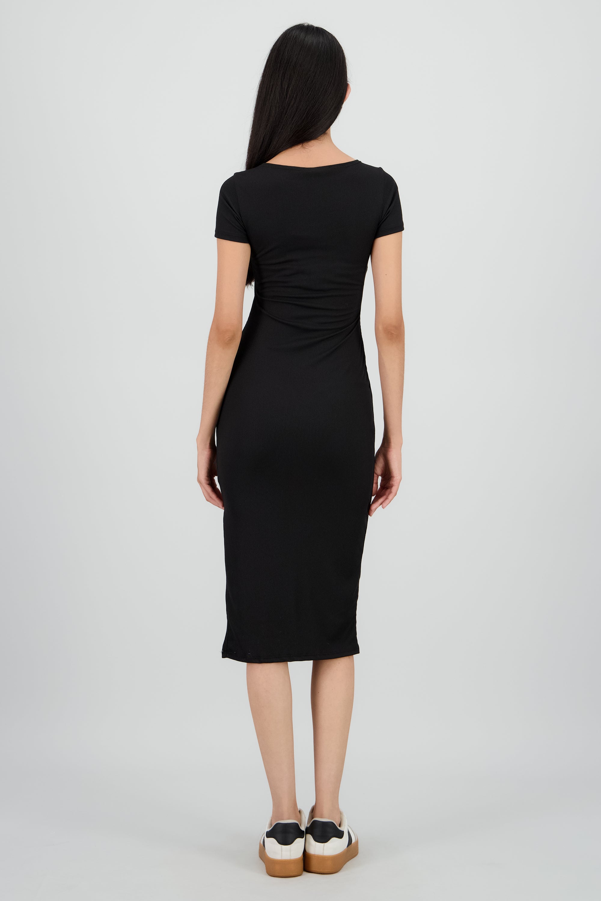 Vestido maxi escote cuadrado NEGRO