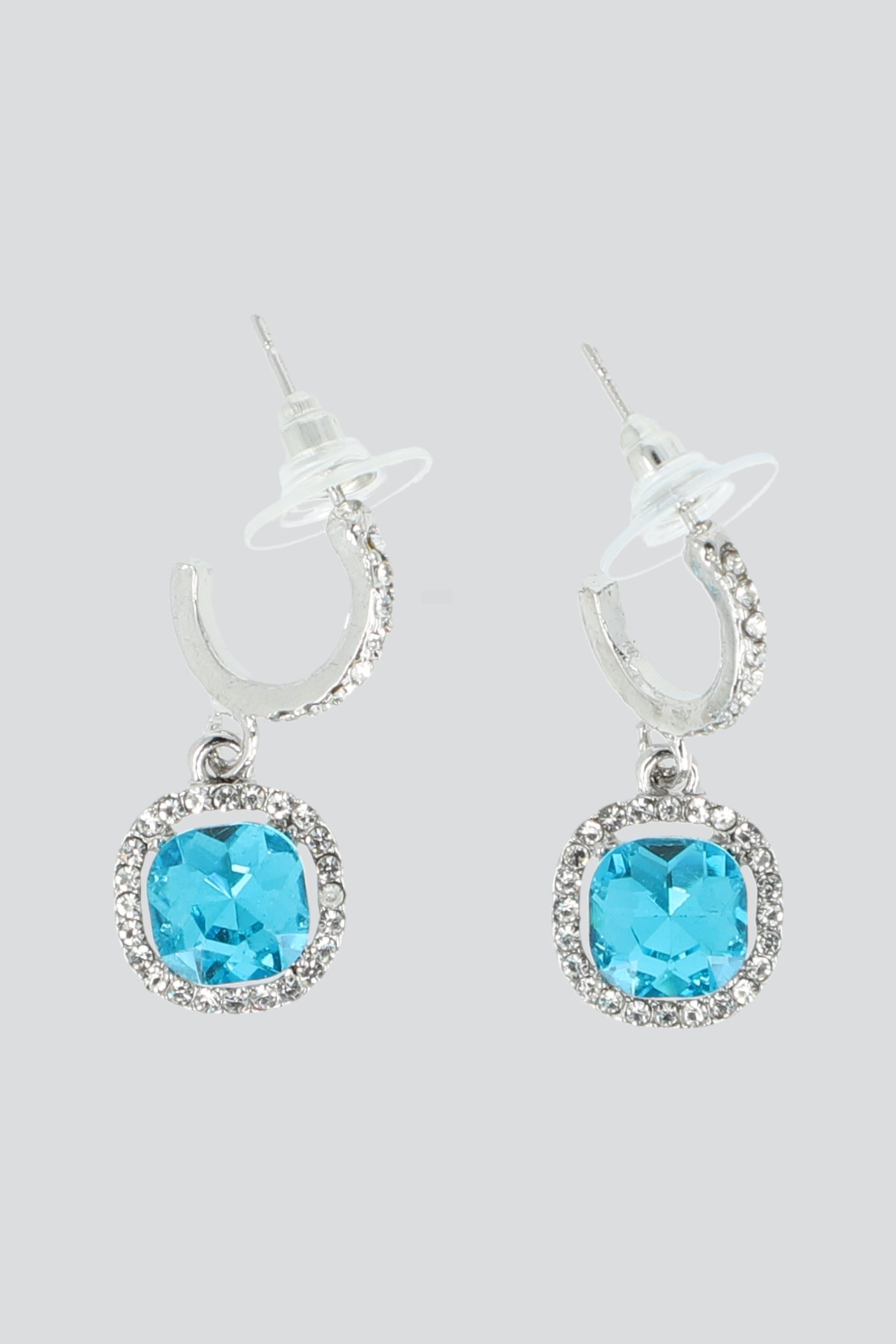 Arracadas cuadro cristal AZUL