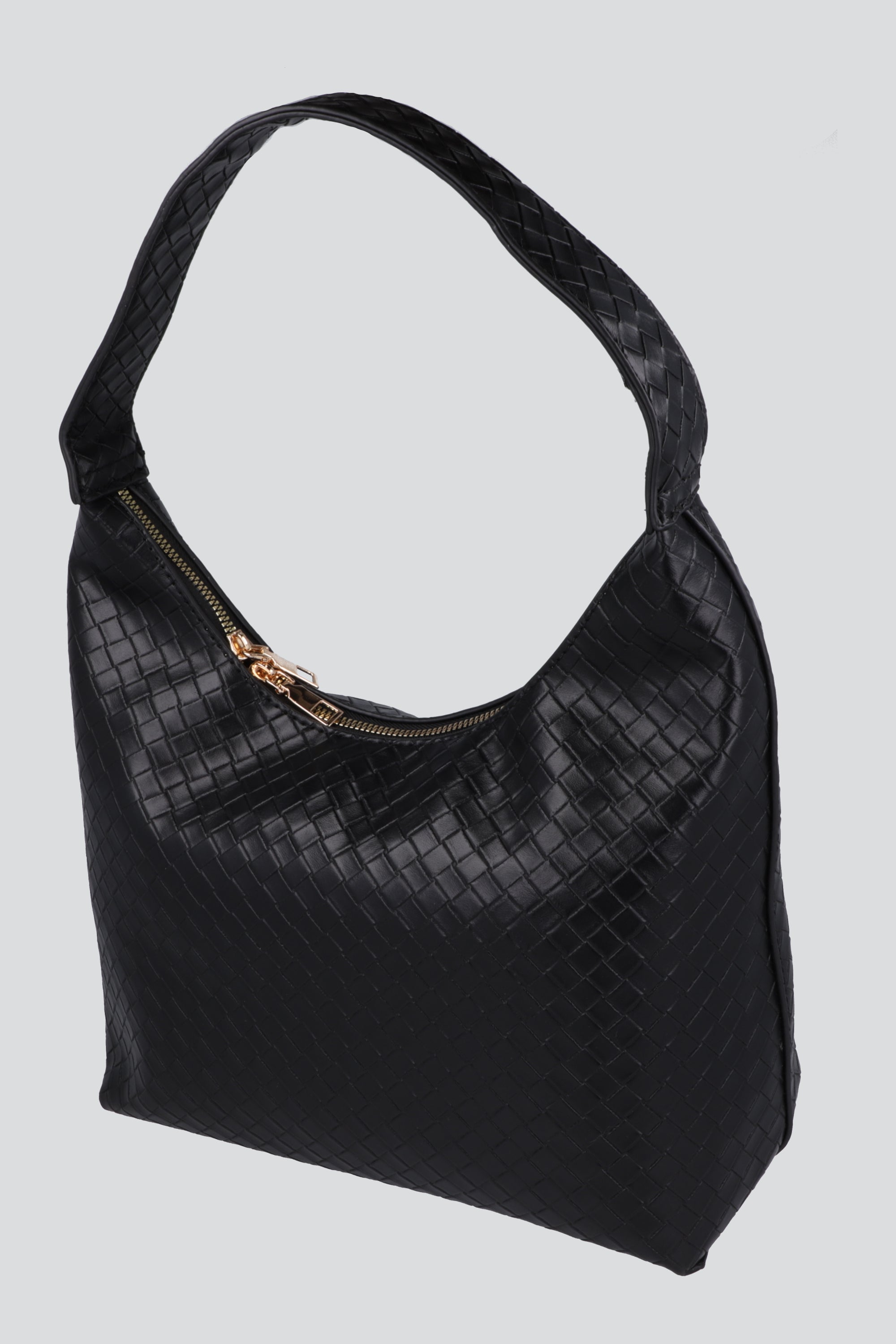 Bolsa efecto tejido tote NEGRO