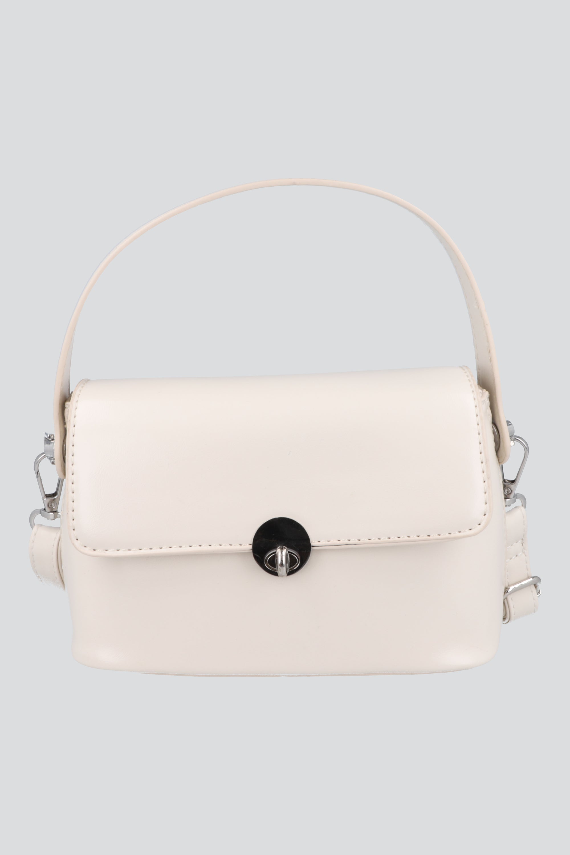 Bolsa estructurada mini broche BLANCO