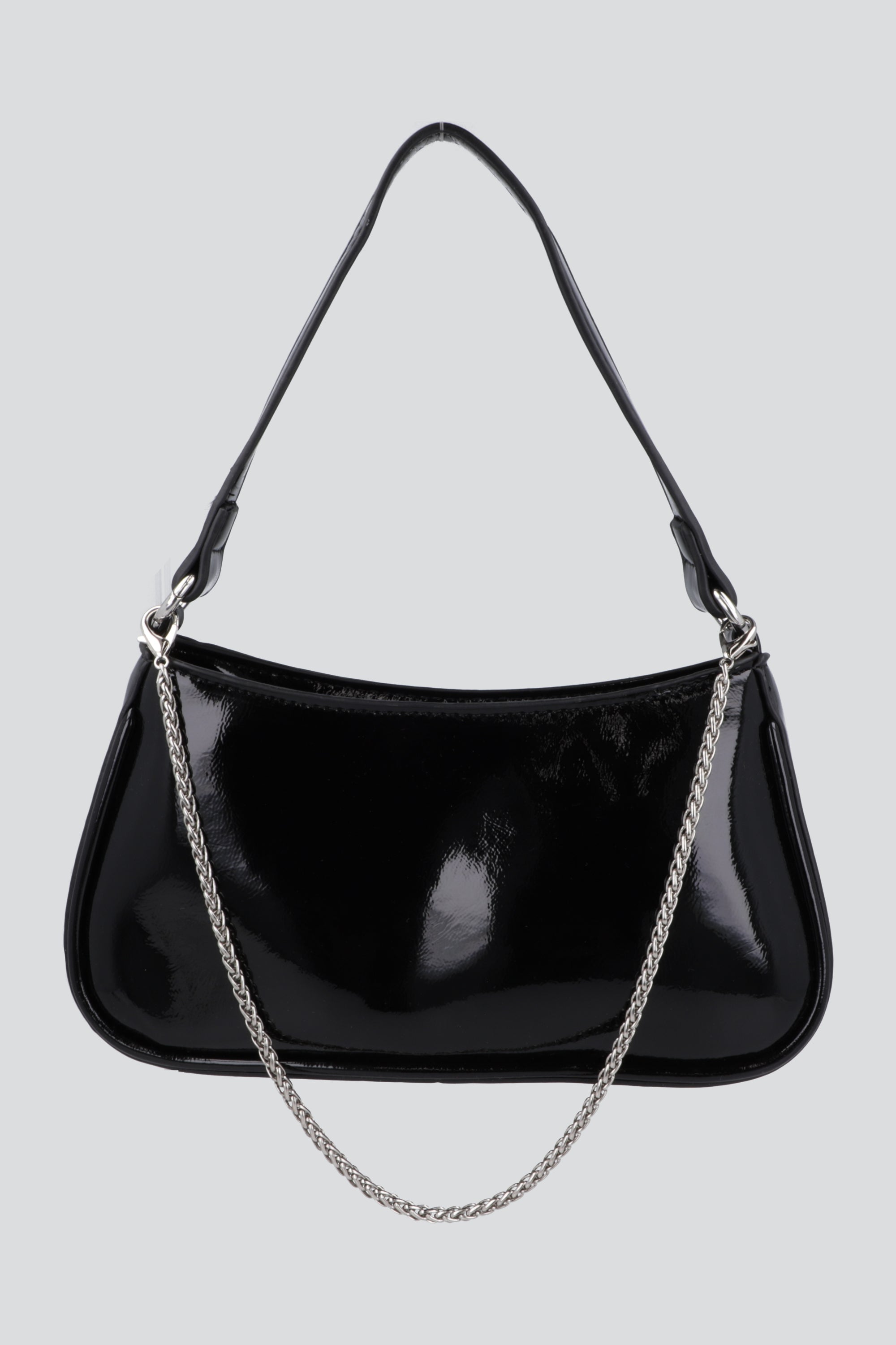 Bolsa shoulder charol cadena NEGRO