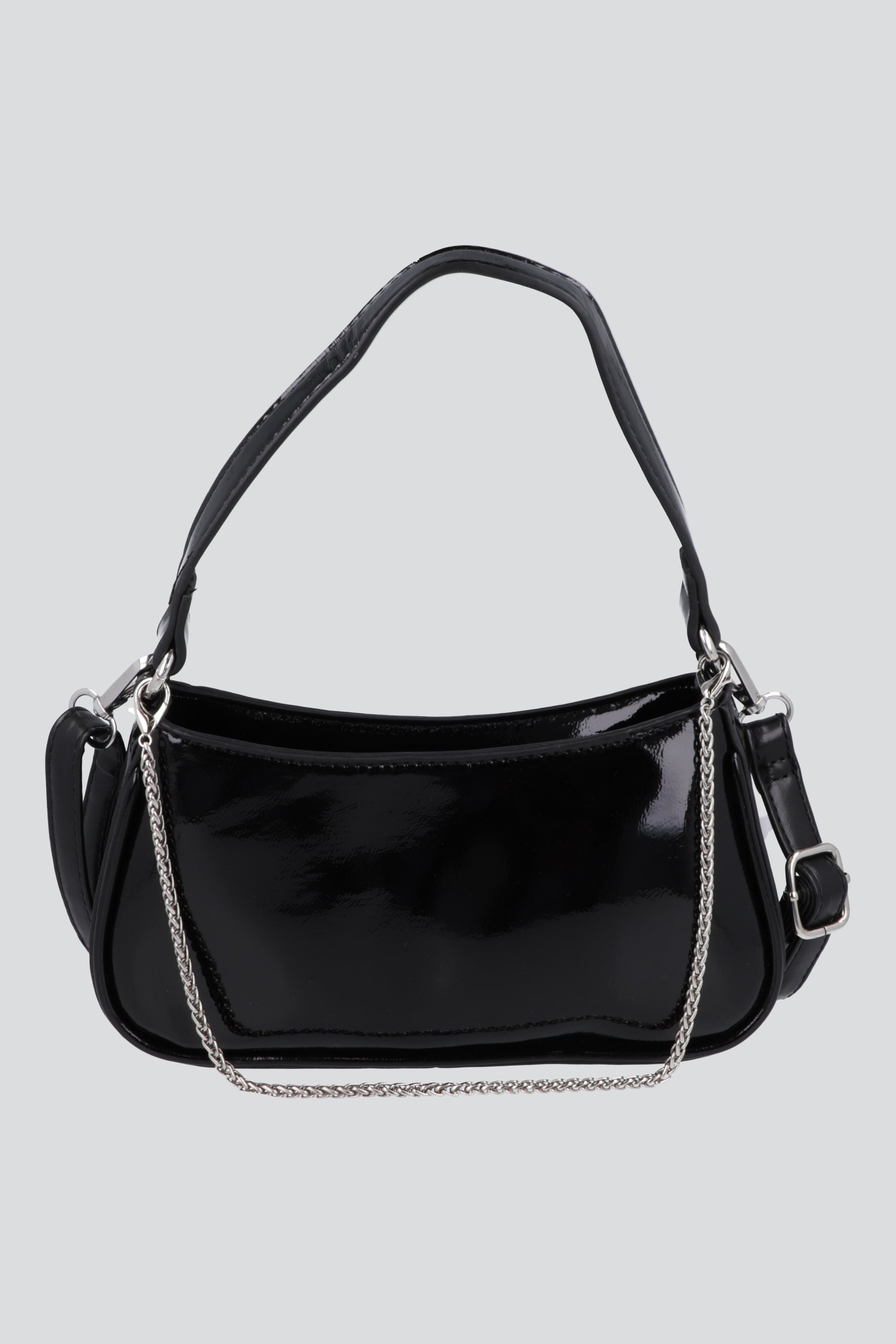 Bolsa shoulder charol cadena NEGRO