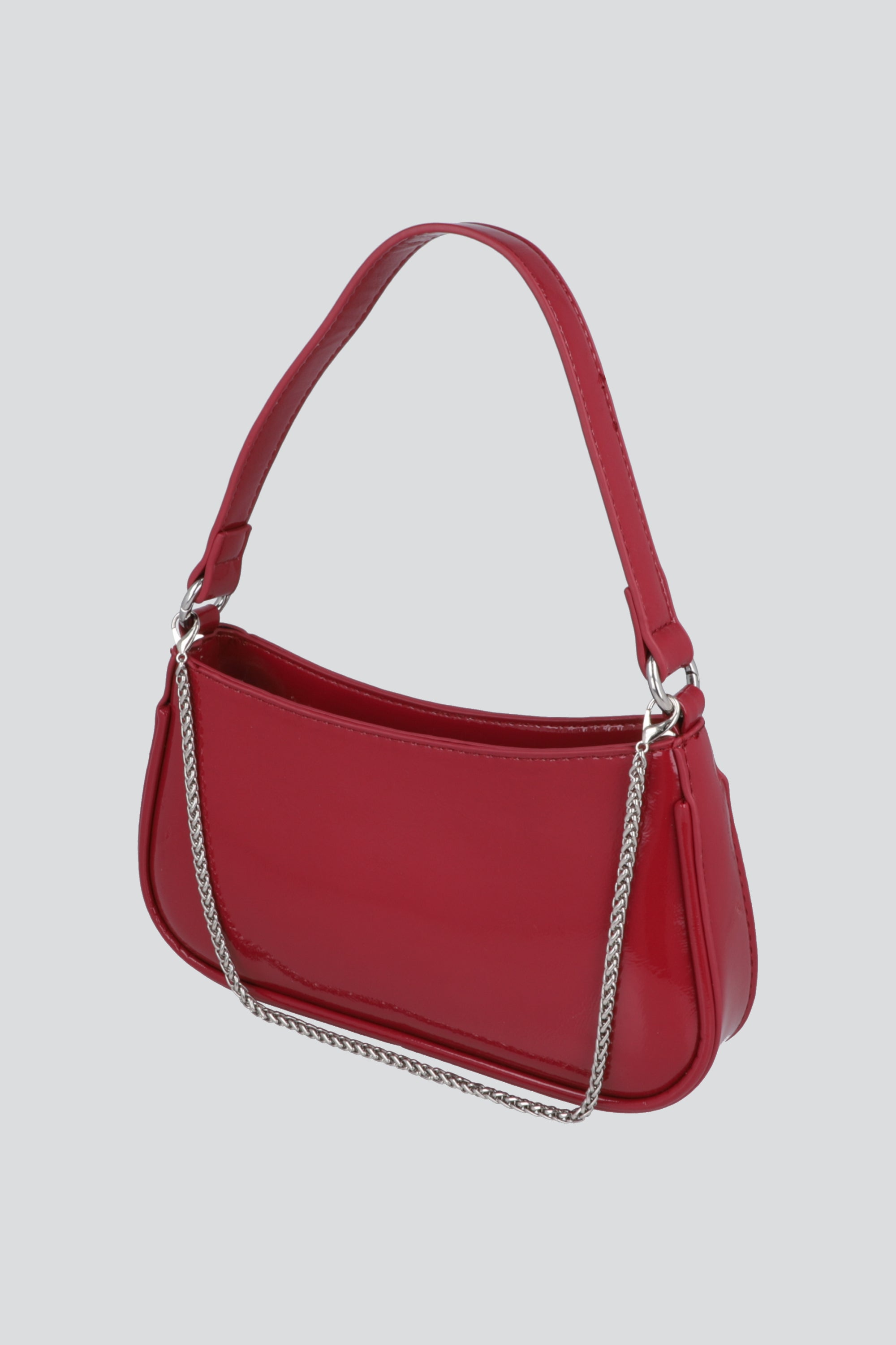 Bolsa shoulder charol cadena ROJO