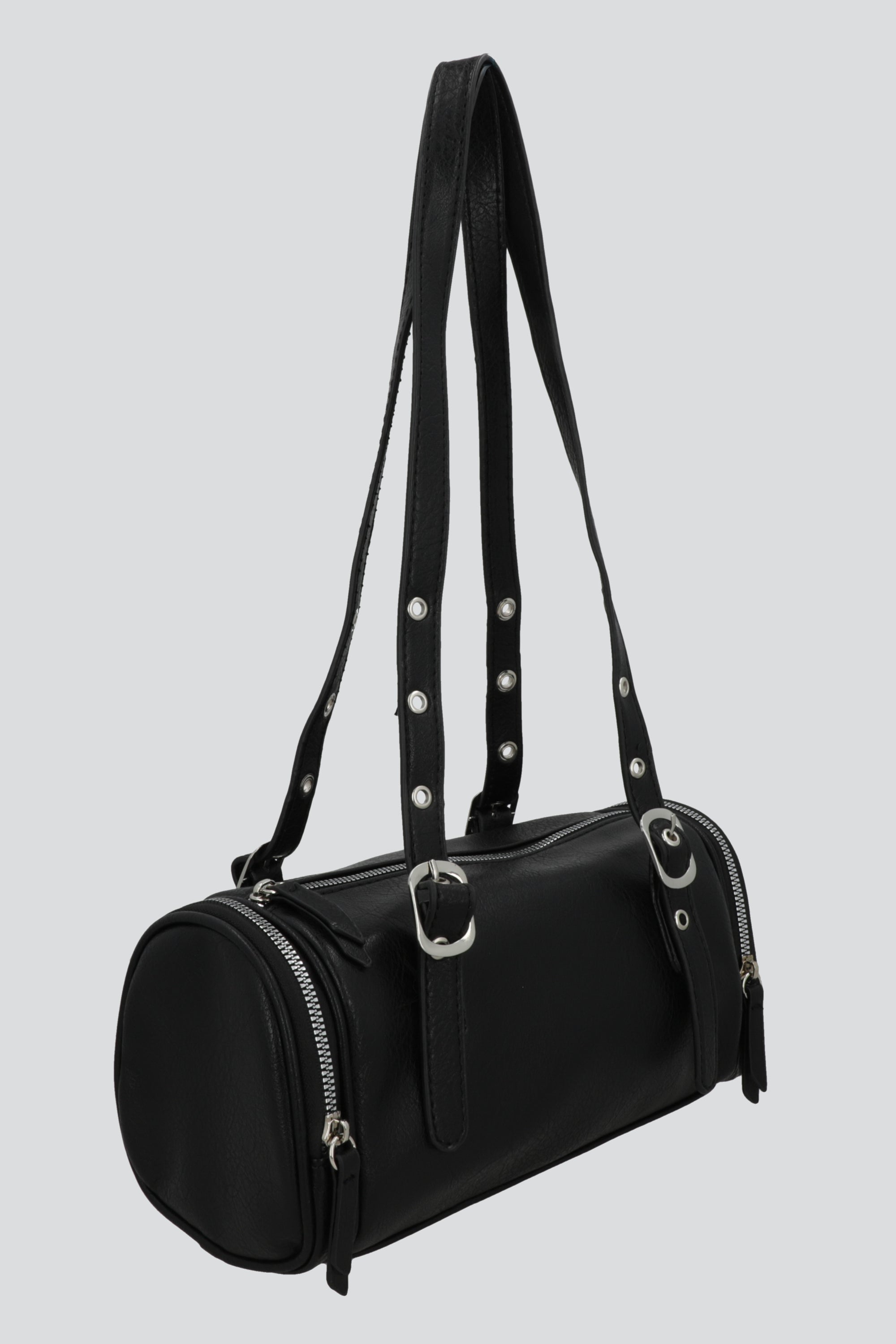 BOLSA SHOULDER CILINDRO EYELEDS NEGRO