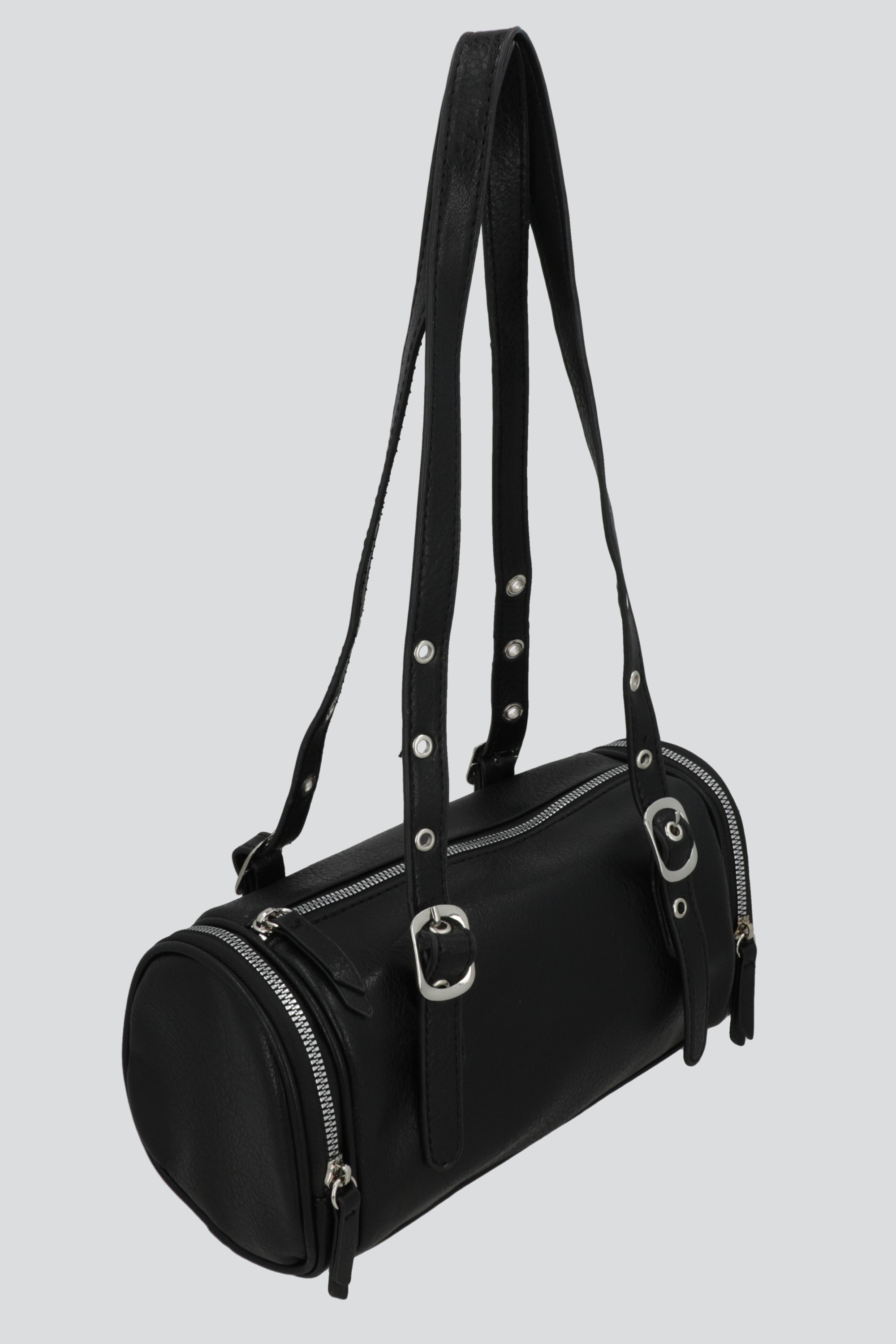 BOLSA SHOULDER CILINDRO EYELEDS NEGRO