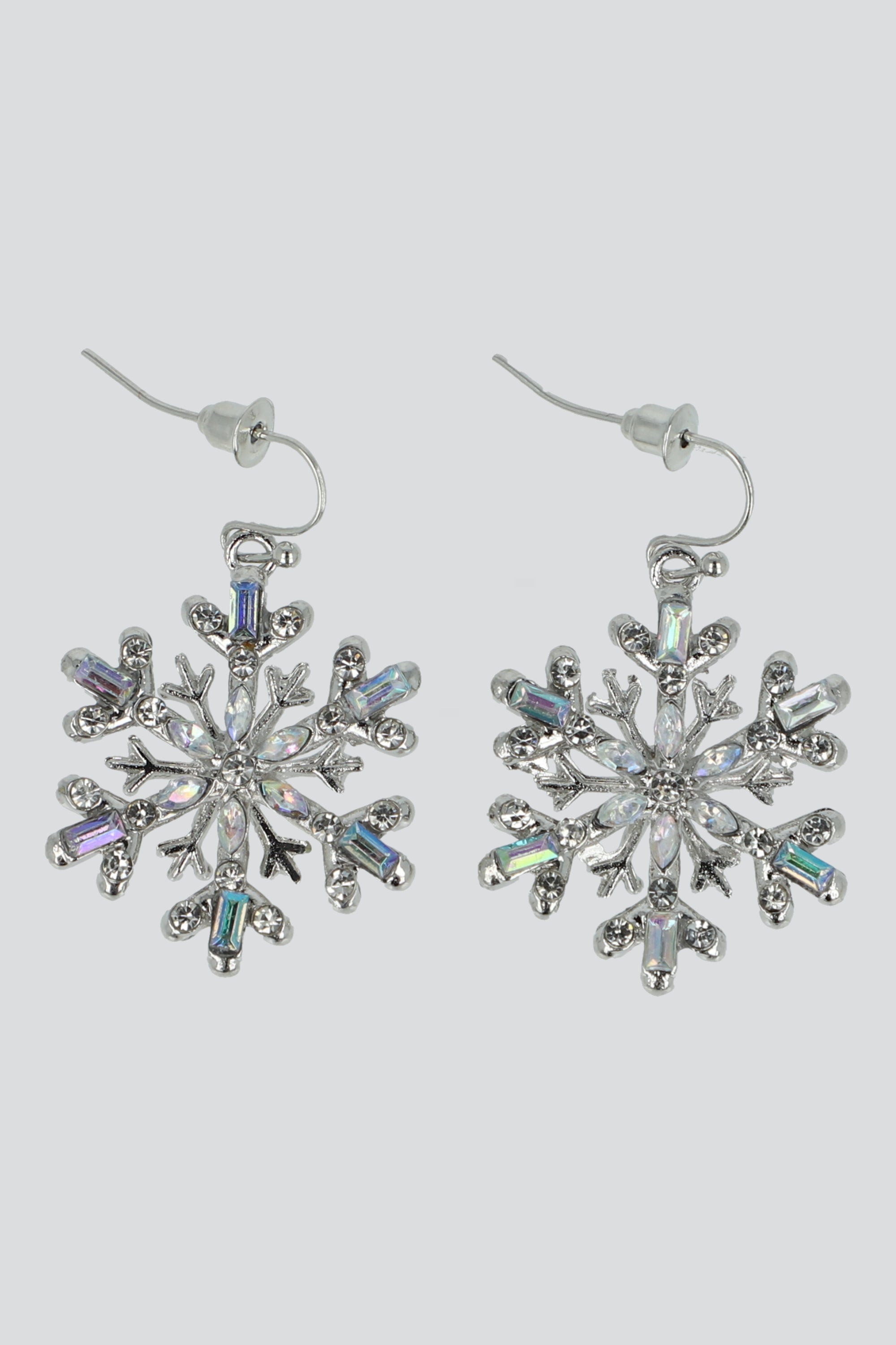 Aretes copos cristales PLATA