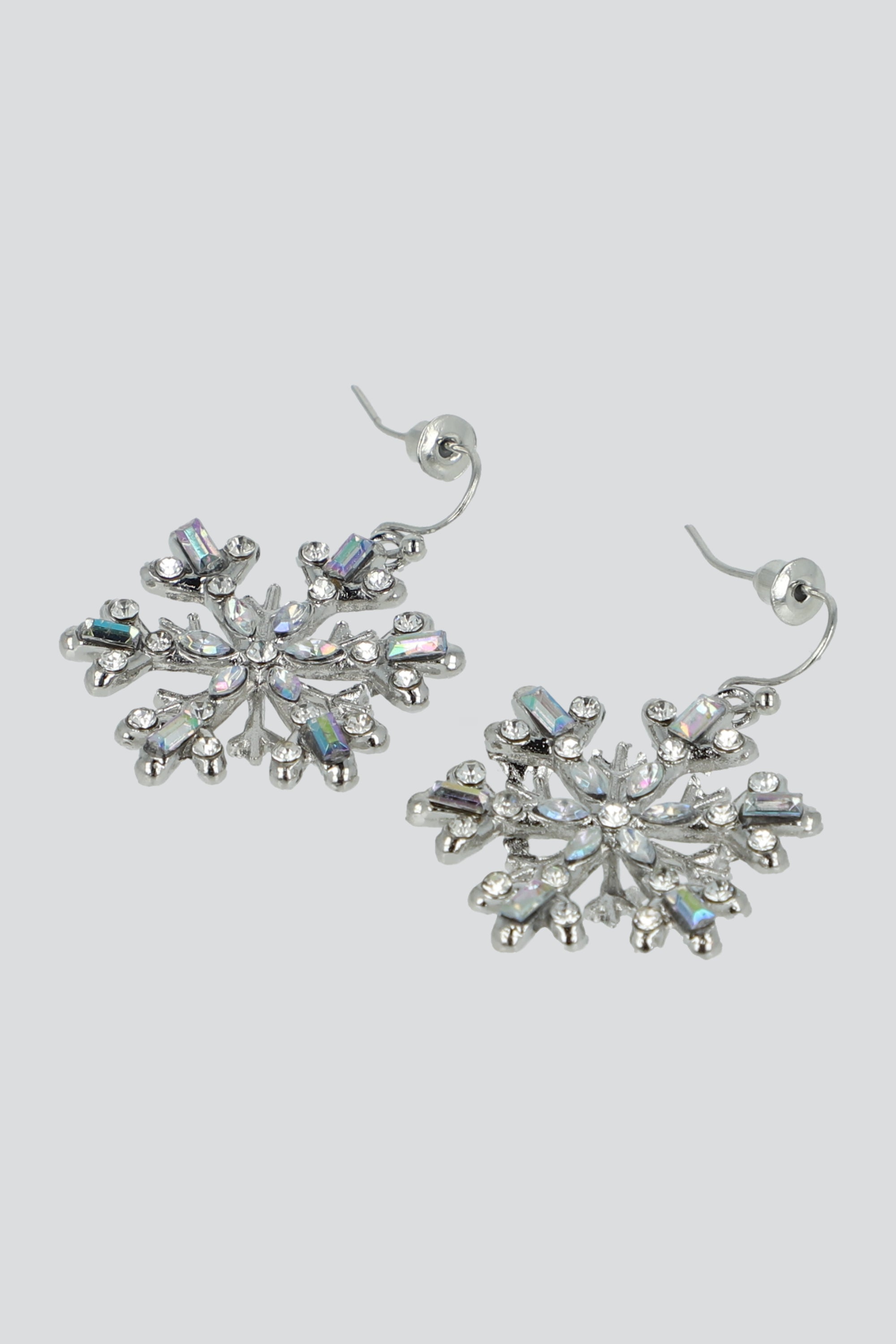 Aretes copos cristales PLATA