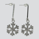 Aretes largos copos de nieve