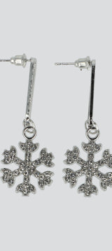 Aretes largos copos de nieve