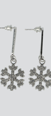 Aretes largos copos de nieve