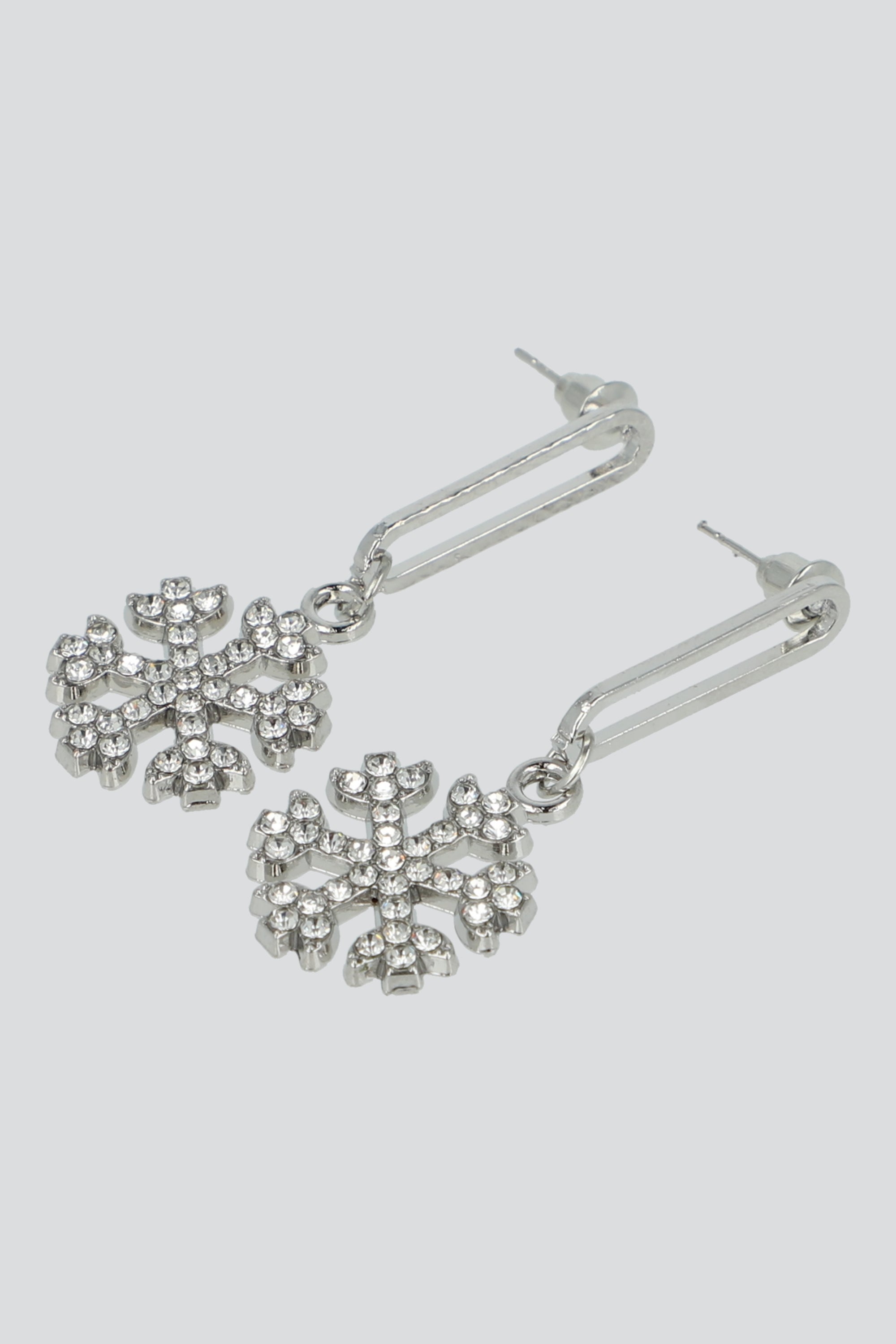 Aretes largos copos de nieve
